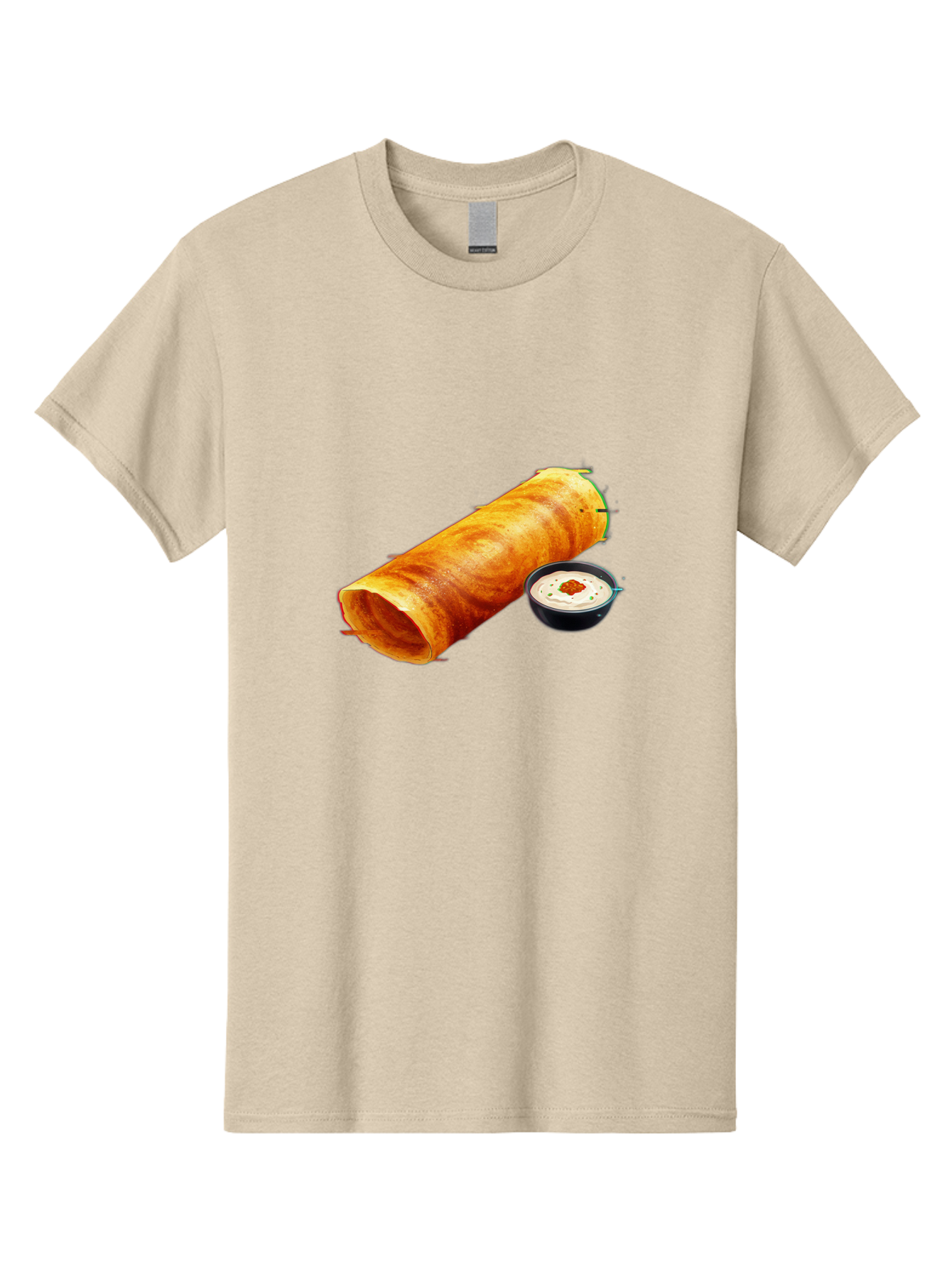 Chicken-Roll Men'S Graphic Tee, 100% Cotton, Comfortable Casual Summer Wear, Machine Washable, Masala Dosa, South Indian Cuisine, Dosa With Chutney, Indian Breakfast, Street Food, Traditional Recipe, Dosa Roll, Chutney Bowl, Crispy Dosa, Baa291