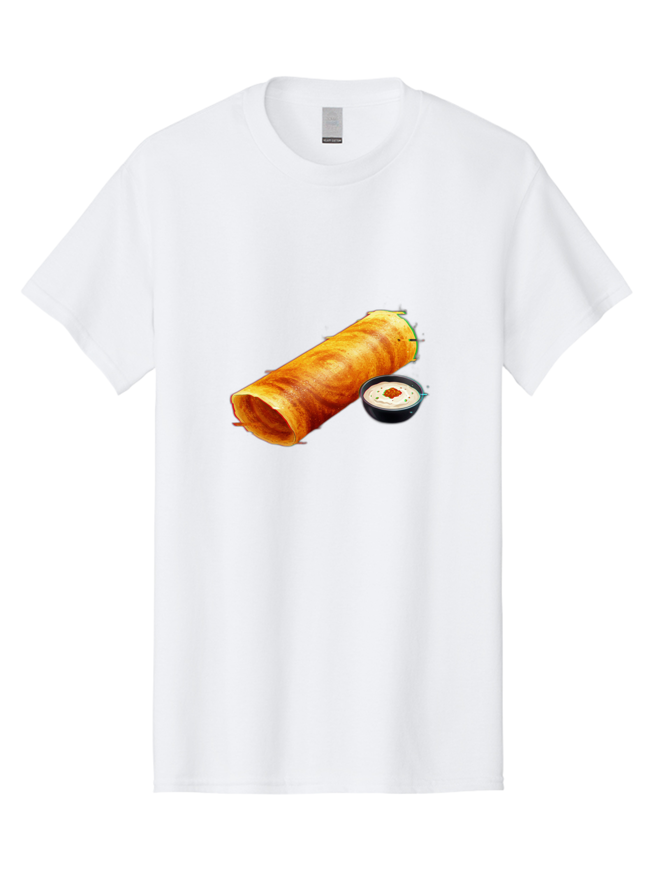 Chicken-Roll Men'S Graphic Tee, 100% Cotton, Comfortable Casual Summer Wear, Machine Washable, Masala Dosa, South Indian Cuisine, Dosa With Chutney, Indian Breakfast, Street Food, Traditional Recipe, Dosa Roll, Chutney Bowl, Crispy Dosa, Baa291