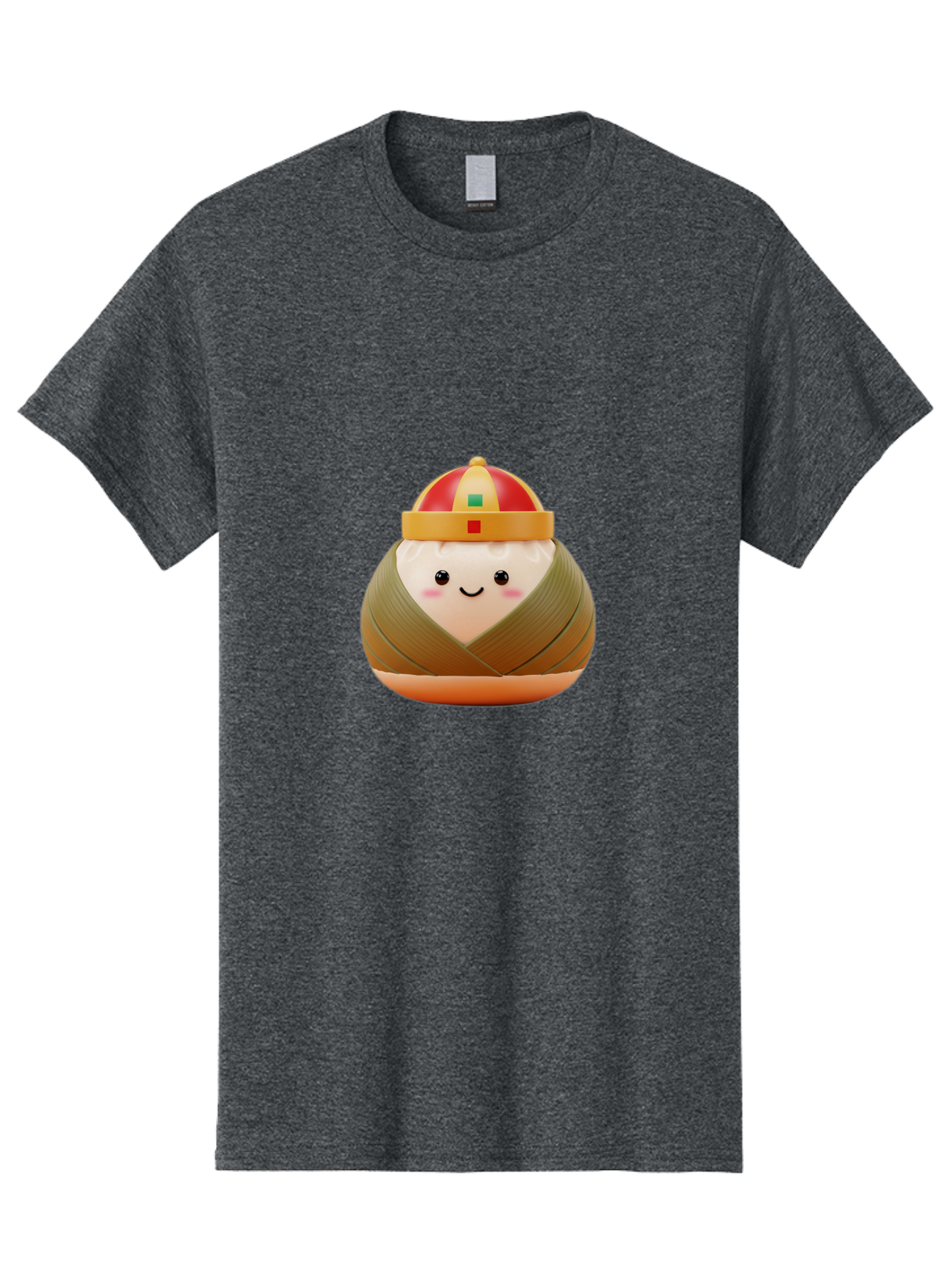 Chinese-Dumpling Men'S Graphic Tee, 100% Cotton, Comfortable Casual Summer Wear, Machine Washable, Kawaii Sushi, Cartoon Food, Adorable Mascot, Japanese Cuisine, Smiling Face, Cute Character, Digital Illustration, Kawaii Culture, Manga Style, Baa293