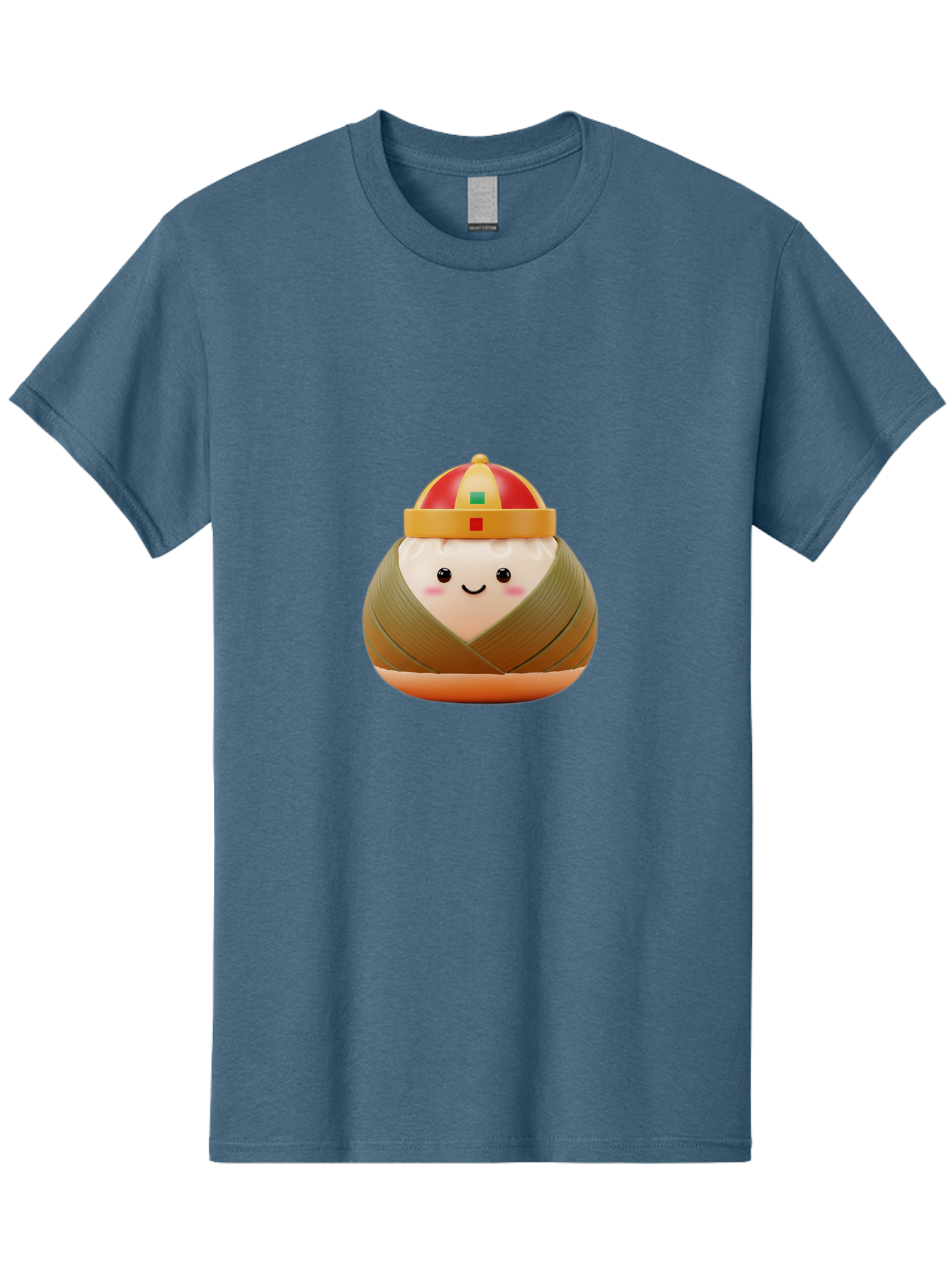 Chinese-Dumpling Men'S Graphic Tee, 100% Cotton, Comfortable Casual Summer Wear, Machine Washable, Kawaii Sushi, Cartoon Food, Adorable Mascot, Japanese Cuisine, Smiling Face, Cute Character, Digital Illustration, Kawaii Culture, Manga Style, Baa293