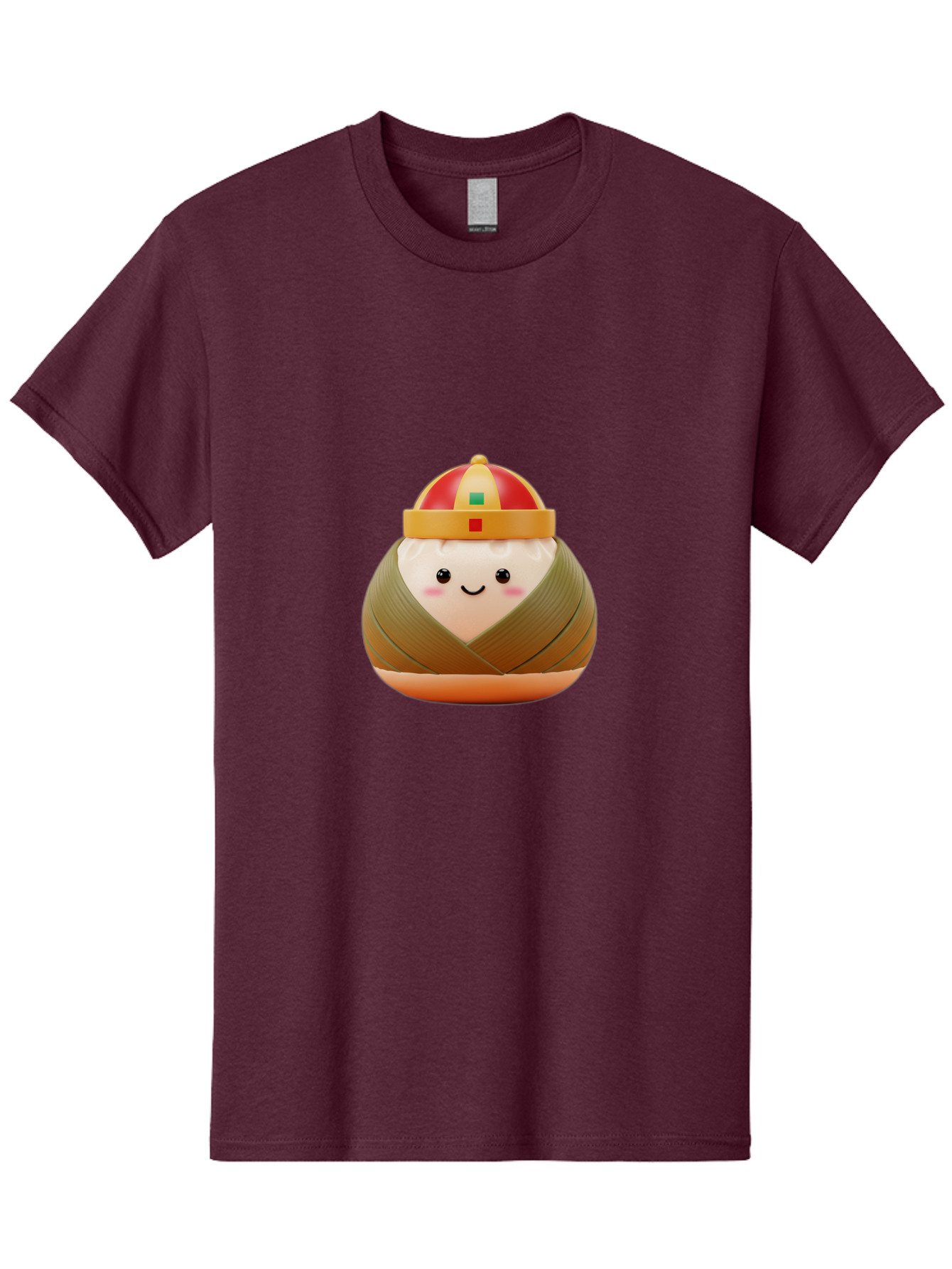 Chinese-Dumpling Men'S Graphic Tee, 100% Cotton, Comfortable Casual Summer Wear, Machine Washable, Kawaii Sushi, Cartoon Food, Adorable Mascot, Japanese Cuisine, Smiling Face, Cute Character, Digital Illustration, Kawaii Culture, Manga Style, Baa293