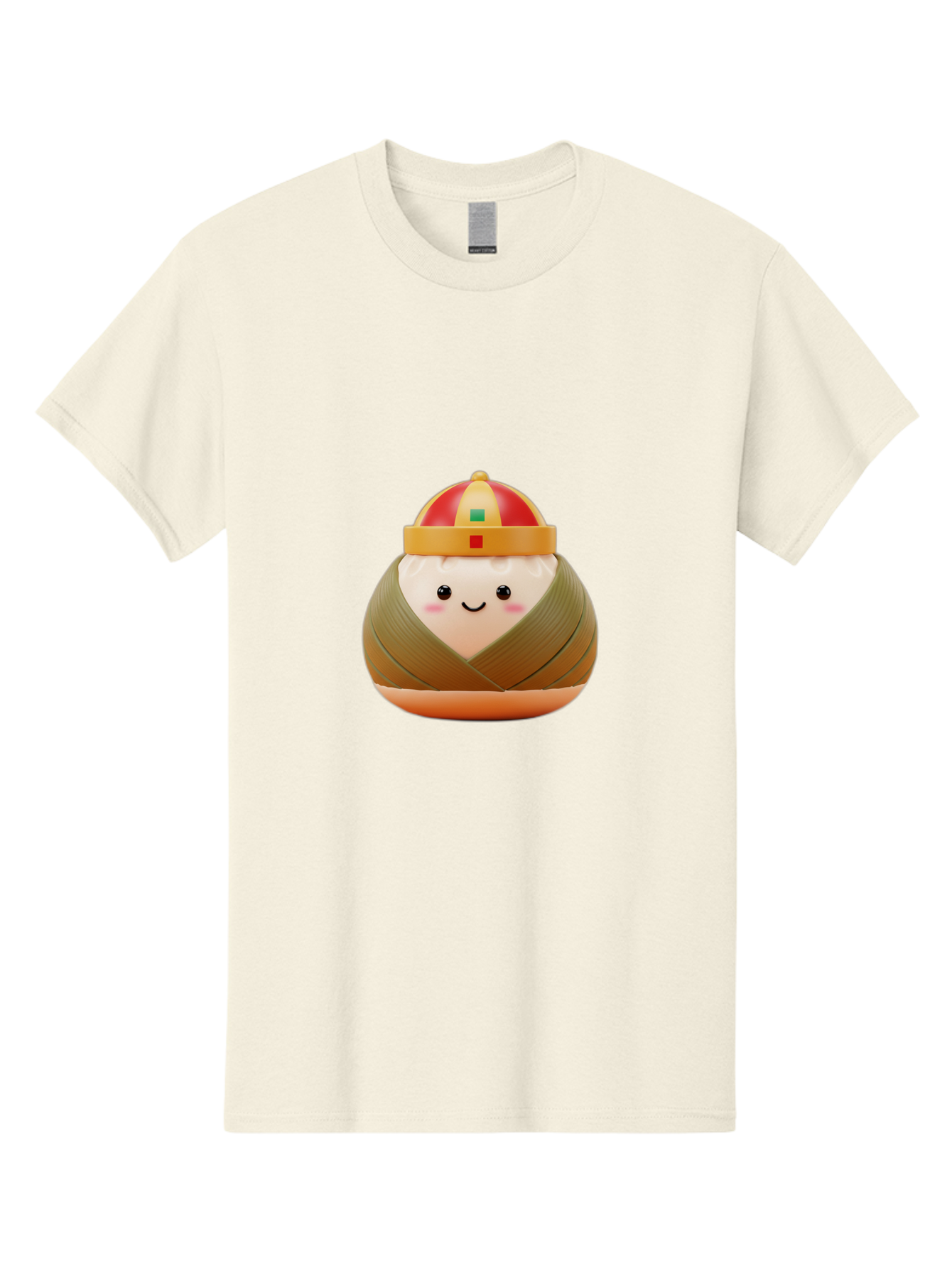 Chinese-Dumpling Men'S Graphic Tee, 100% Cotton, Comfortable Casual Summer Wear, Machine Washable, Kawaii Sushi, Cartoon Food, Adorable Mascot, Japanese Cuisine, Smiling Face, Cute Character, Digital Illustration, Kawaii Culture, Manga Style, Baa293