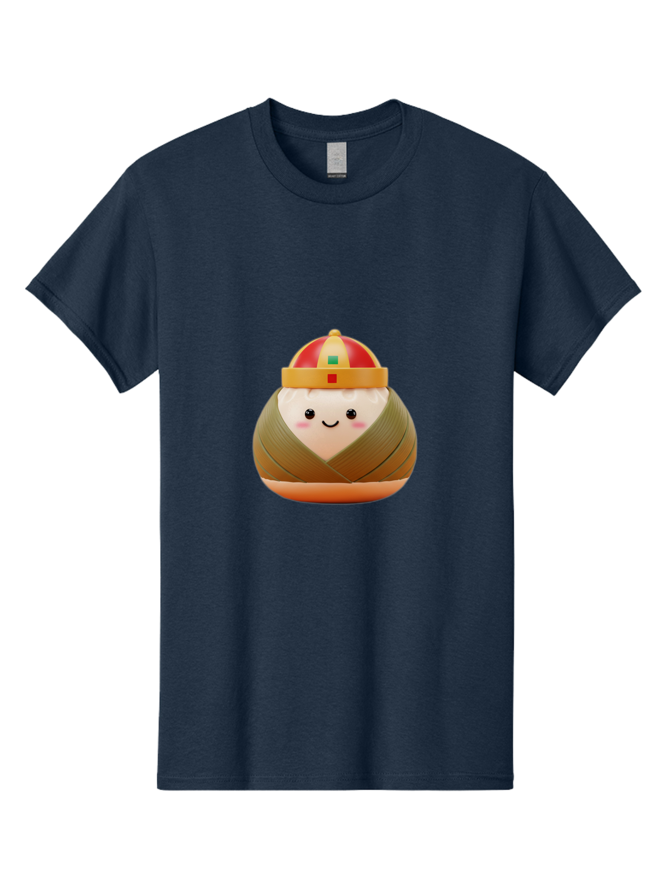 Chinese-Dumpling Men'S Graphic Tee, 100% Cotton, Comfortable Casual Summer Wear, Machine Washable, Kawaii Sushi, Cartoon Food, Adorable Mascot, Japanese Cuisine, Smiling Face, Cute Character, Digital Illustration, Kawaii Culture, Manga Style, Baa293
