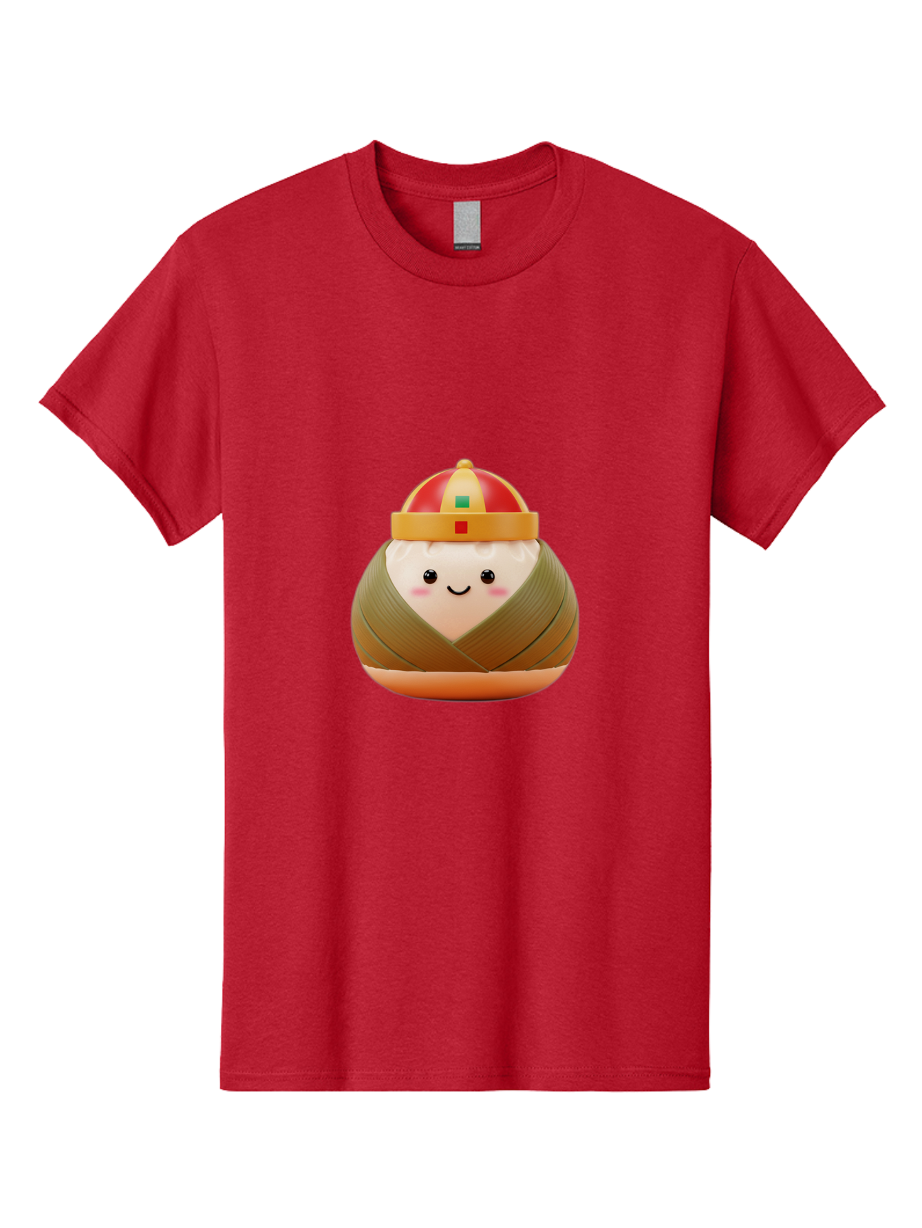 Chinese-Dumpling Men'S Graphic Tee, 100% Cotton, Comfortable Casual Summer Wear, Machine Washable, Kawaii Sushi, Cartoon Food, Adorable Mascot, Japanese Cuisine, Smiling Face, Cute Character, Digital Illustration, Kawaii Culture, Manga Style, Baa293