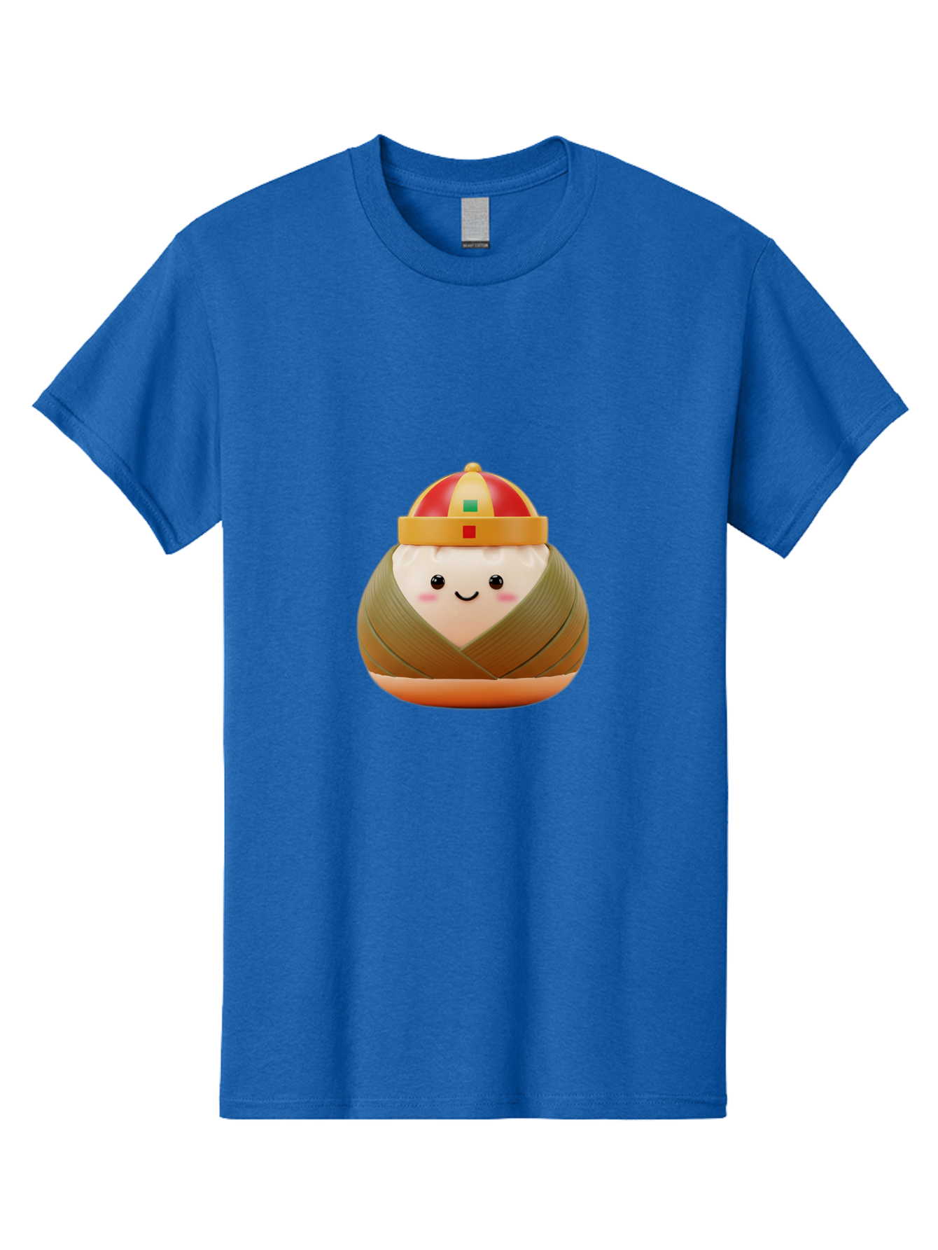 Chinese-Dumpling Men'S Graphic Tee, 100% Cotton, Comfortable Casual Summer Wear, Machine Washable, Kawaii Sushi, Cartoon Food, Adorable Mascot, Japanese Cuisine, Smiling Face, Cute Character, Digital Illustration, Kawaii Culture, Manga Style, Baa293