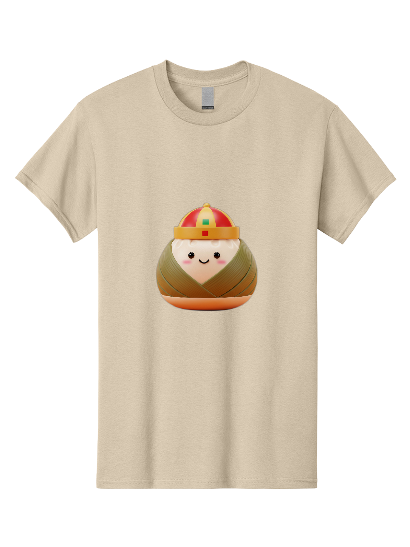 Chinese-Dumpling Men'S Graphic Tee, 100% Cotton, Comfortable Casual Summer Wear, Machine Washable, Kawaii Sushi, Cartoon Food, Adorable Mascot, Japanese Cuisine, Smiling Face, Cute Character, Digital Illustration, Kawaii Culture, Manga Style, Baa293