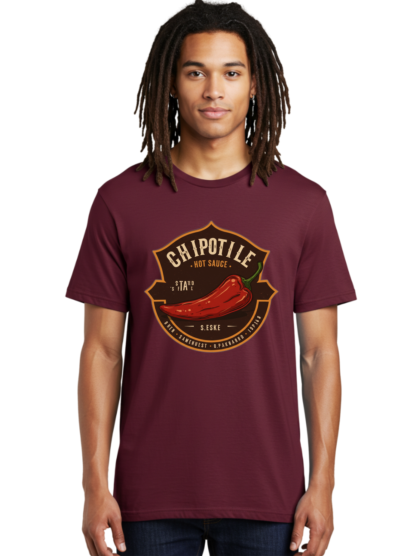 Chipotle-Hot-Sauce Men'S Graphic Tee, 100% Cotton, Comfortable Casual Summer Wear, Machine Washable, Chipotle Pepper, Hot Sauce, Spicy Food, Red Pepper, Condiment, Gourmet Sauce, Savory Flavor, Smoky Heat, Fiery Taste, Spicy Condiment Baa297