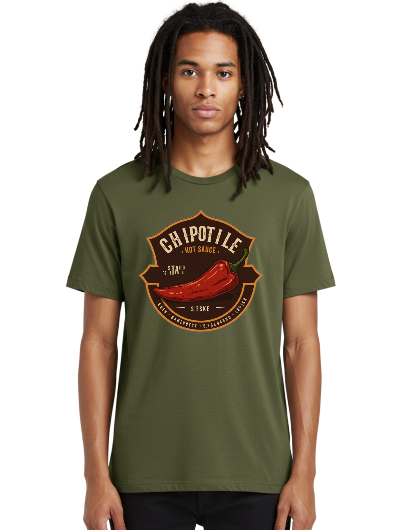 Chipotle-Hot-Sauce Men'S Graphic Tee, 100% Cotton, Comfortable Casual Summer Wear, Machine Washable, Chipotle Pepper, Hot Sauce, Spicy Food, Red Pepper, Condiment, Gourmet Sauce, Savory Flavor, Smoky Heat, Fiery Taste, Spicy Condiment Baa297