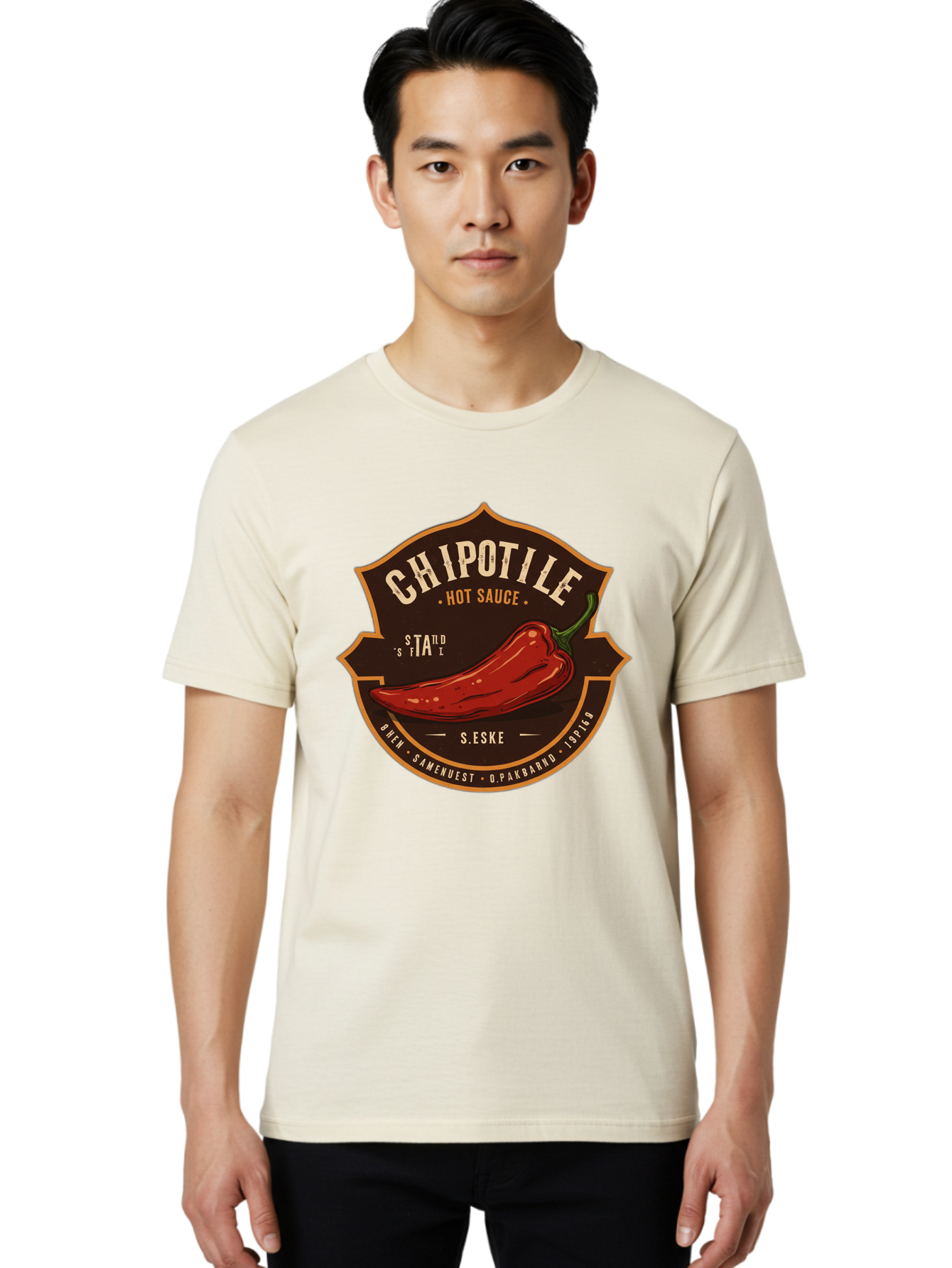 Chipotle-Hot-Sauce Men'S Graphic Tee, 100% Cotton, Comfortable Casual Summer Wear, Machine Washable, Chipotle Pepper, Hot Sauce, Spicy Food, Red Pepper, Condiment, Gourmet Sauce, Savory Flavor, Smoky Heat, Fiery Taste, Spicy Condiment Baa297