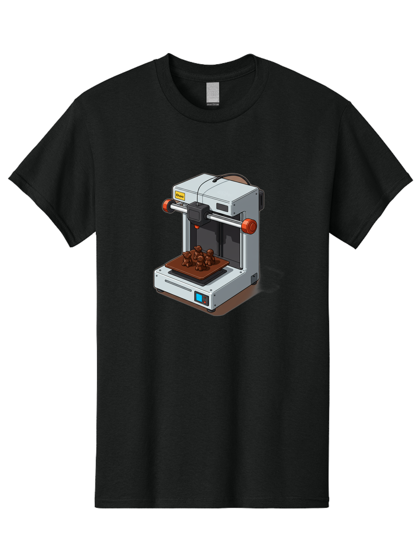 Choco-3D-Printer Men'S Graphic Tee, 100% Cotton, Comfortable Casual Summer Wear, Machine Washable, 3D Printing Technology, Additive Manufacturing, Chocolate Printing, 3D Chocolate Printer, Makergear, Digital Fabrication, Prototype Development, Baa298