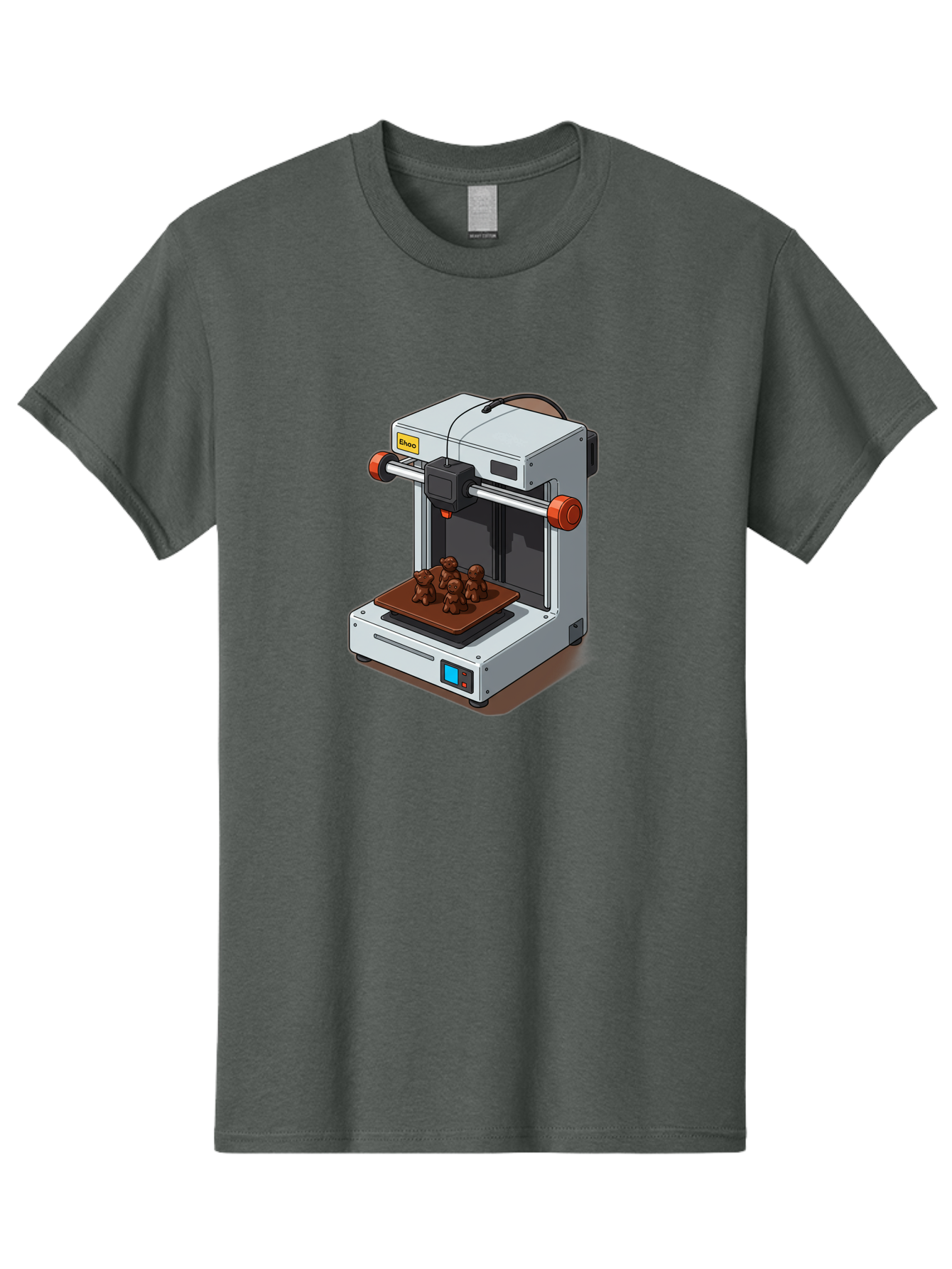 Choco-3D-Printer Men'S Graphic Tee, 100% Cotton, Comfortable Casual Summer Wear, Machine Washable, 3D Printing Technology, Additive Manufacturing, Chocolate Printing, 3D Chocolate Printer, Makergear, Digital Fabrication, Prototype Development, Baa298