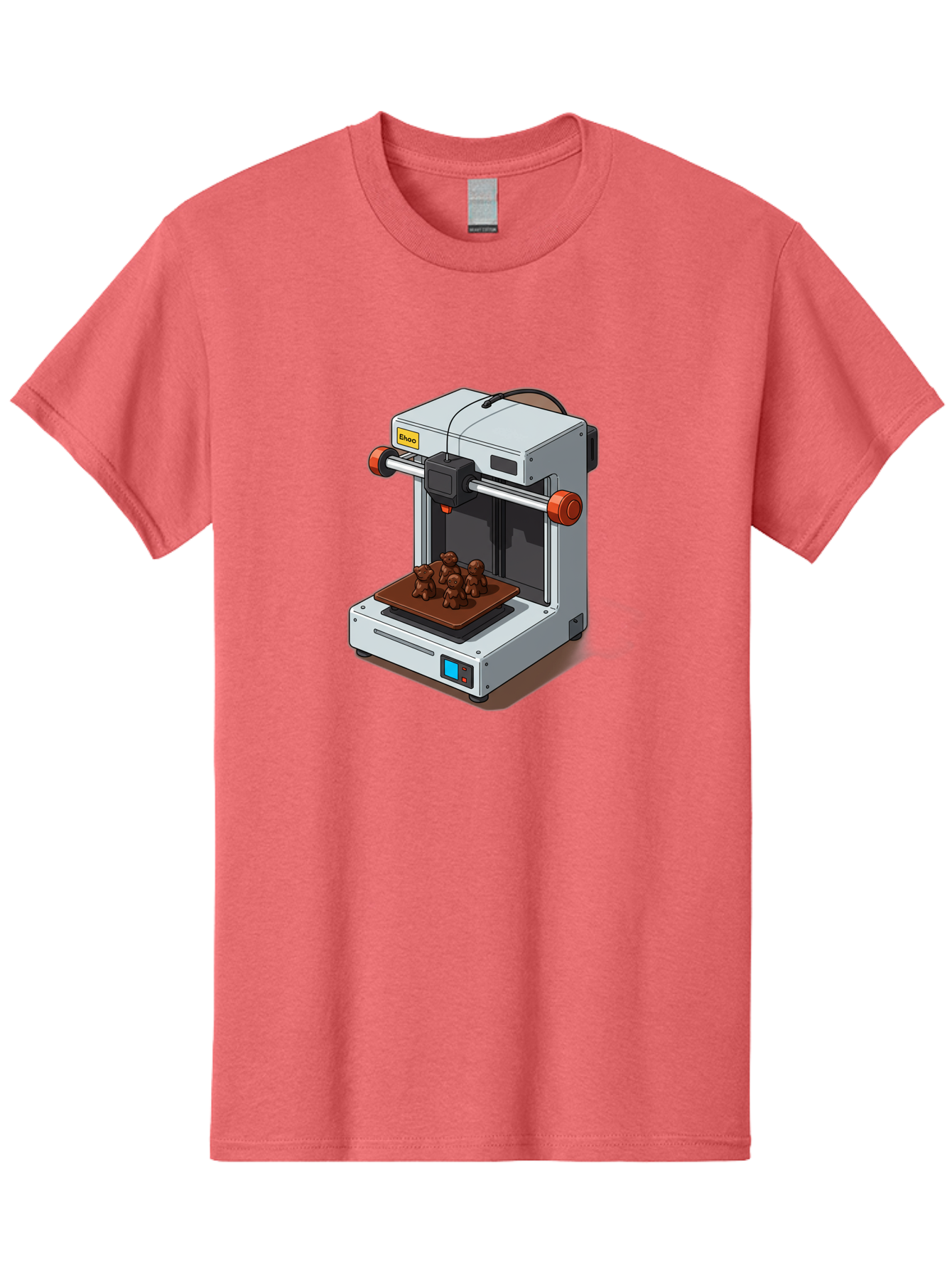 Choco-3D-Printer Men'S Graphic Tee, 100% Cotton, Comfortable Casual Summer Wear, Machine Washable, 3D Printing Technology, Additive Manufacturing, Chocolate Printing, 3D Chocolate Printer, Makergear, Digital Fabrication, Prototype Development, Baa298