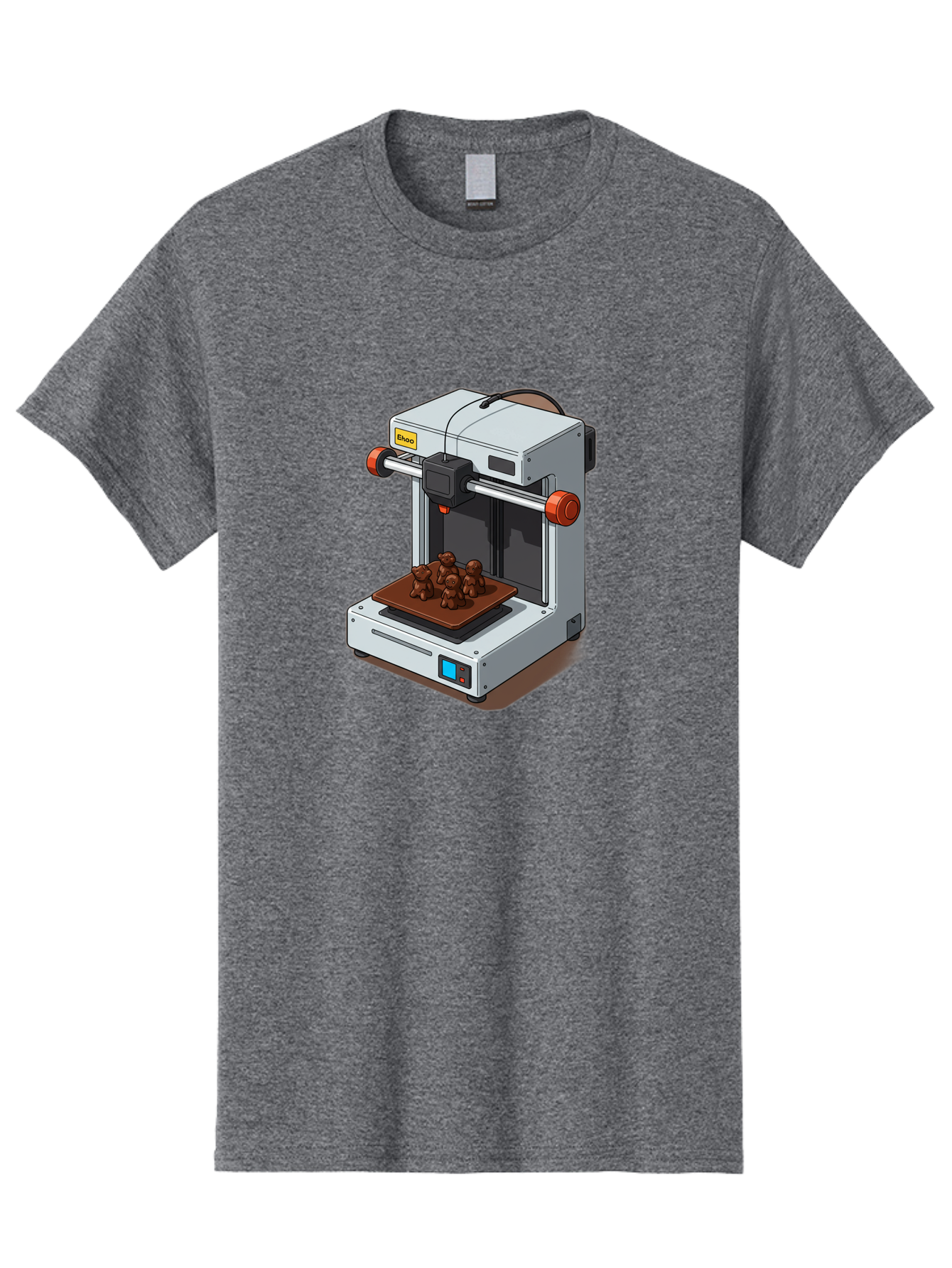 Choco-3D-Printer Men'S Graphic Tee, 100% Cotton, Comfortable Casual Summer Wear, Machine Washable, 3D Printing Technology, Additive Manufacturing, Chocolate Printing, 3D Chocolate Printer, Makergear, Digital Fabrication, Prototype Development, Baa298