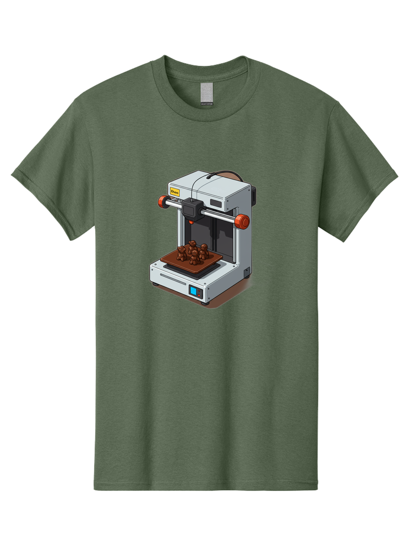 Choco-3D-Printer Men'S Graphic Tee, 100% Cotton, Comfortable Casual Summer Wear, Machine Washable, 3D Printing Technology, Additive Manufacturing, Chocolate Printing, 3D Chocolate Printer, Makergear, Digital Fabrication, Prototype Development, Baa298