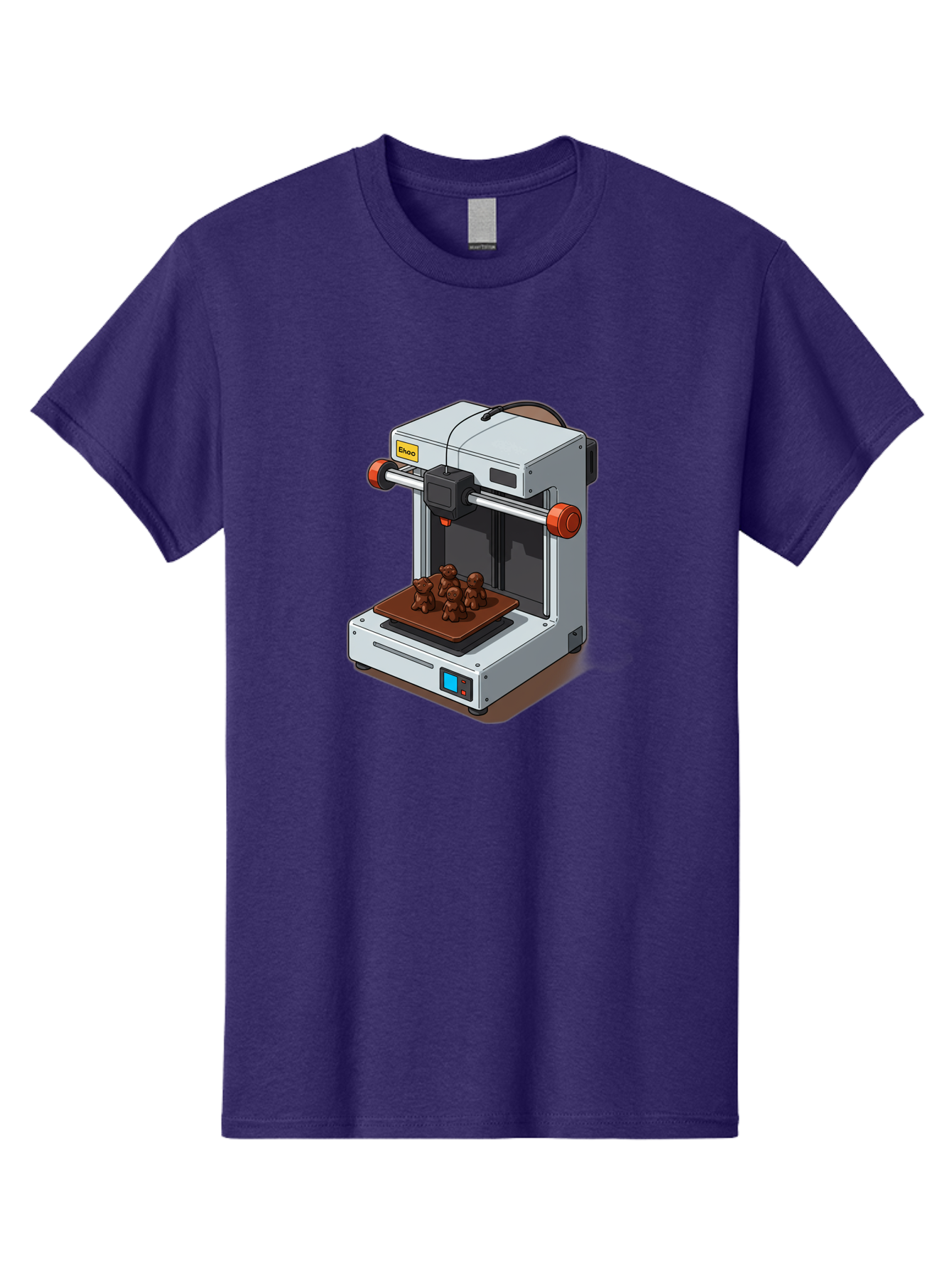 Choco-3D-Printer Men'S Graphic Tee, 100% Cotton, Comfortable Casual Summer Wear, Machine Washable, 3D Printing Technology, Additive Manufacturing, Chocolate Printing, 3D Chocolate Printer, Makergear, Digital Fabrication, Prototype Development, Baa298