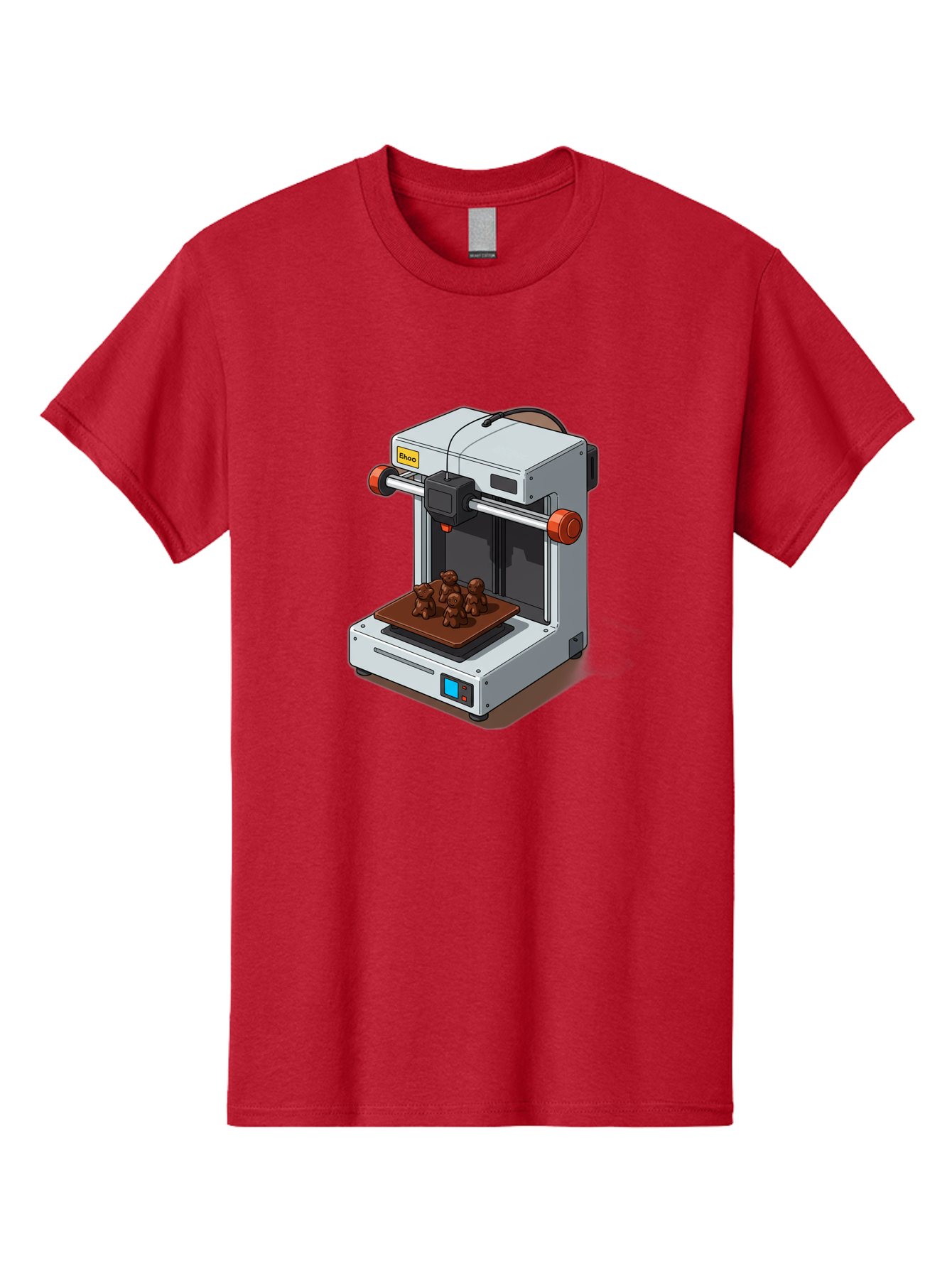 Choco-3D-Printer Men'S Graphic Tee, 100% Cotton, Comfortable Casual Summer Wear, Machine Washable, 3D Printing Technology, Additive Manufacturing, Chocolate Printing, 3D Chocolate Printer, Makergear, Digital Fabrication, Prototype Development, Baa298