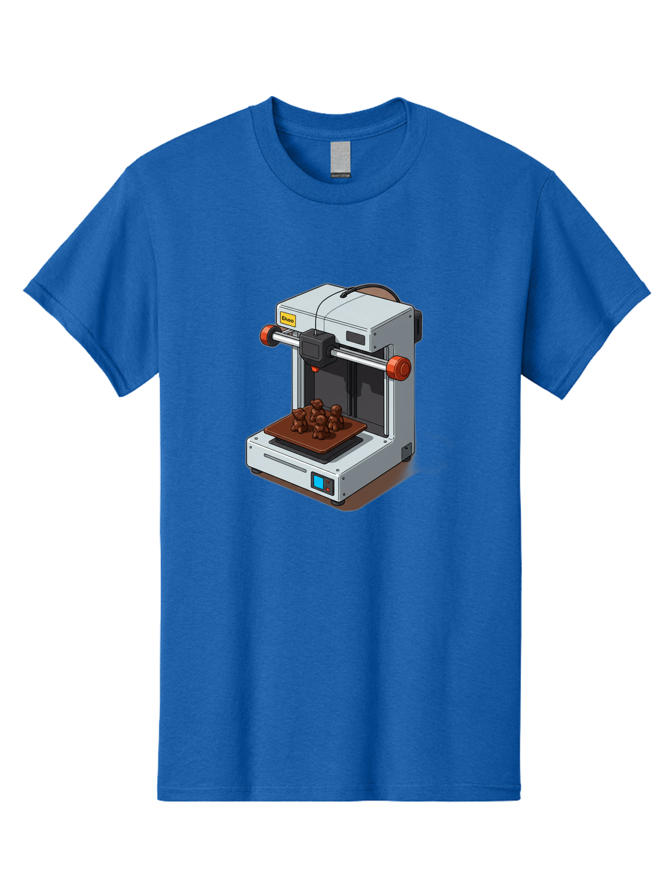 Choco-3D-Printer Men'S Graphic Tee, 100% Cotton, Comfortable Casual Summer Wear, Machine Washable, 3D Printing Technology, Additive Manufacturing, Chocolate Printing, 3D Chocolate Printer, Makergear, Digital Fabrication, Prototype Development, Baa298
