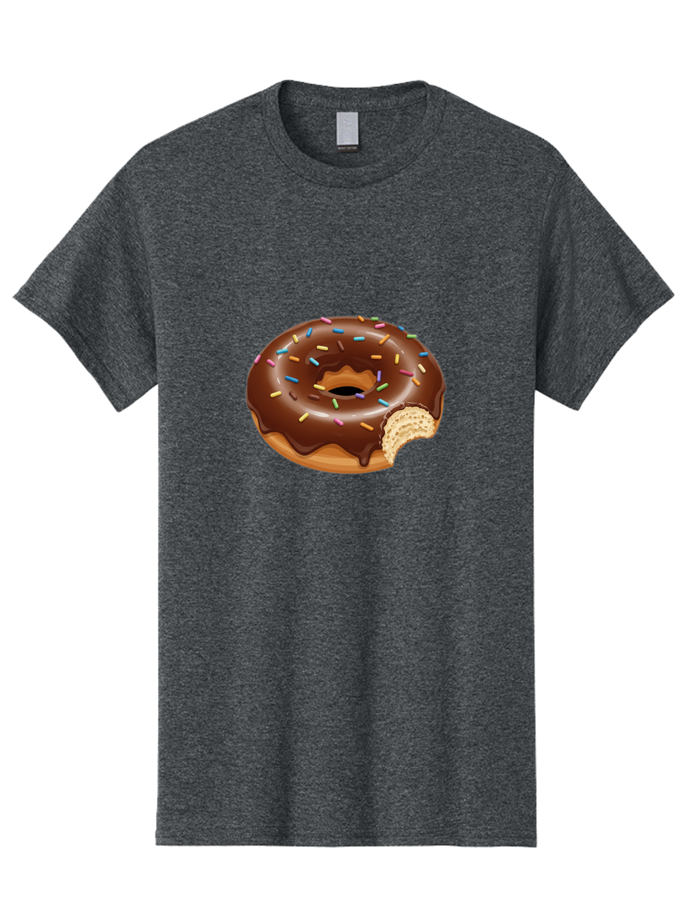 Chocolate-Donut-1 Men'S Graphic Tee, 100% Cotton, Comfortable Casual Summer Wear, Machine Washable, Chocolate Donut, Donut With Sprinkles, Bitten Donut, Sweet Treat, Dessert, Baked Goods, Colorful Sprinkles, Tasty Pastry, Delicious Donut Baa300