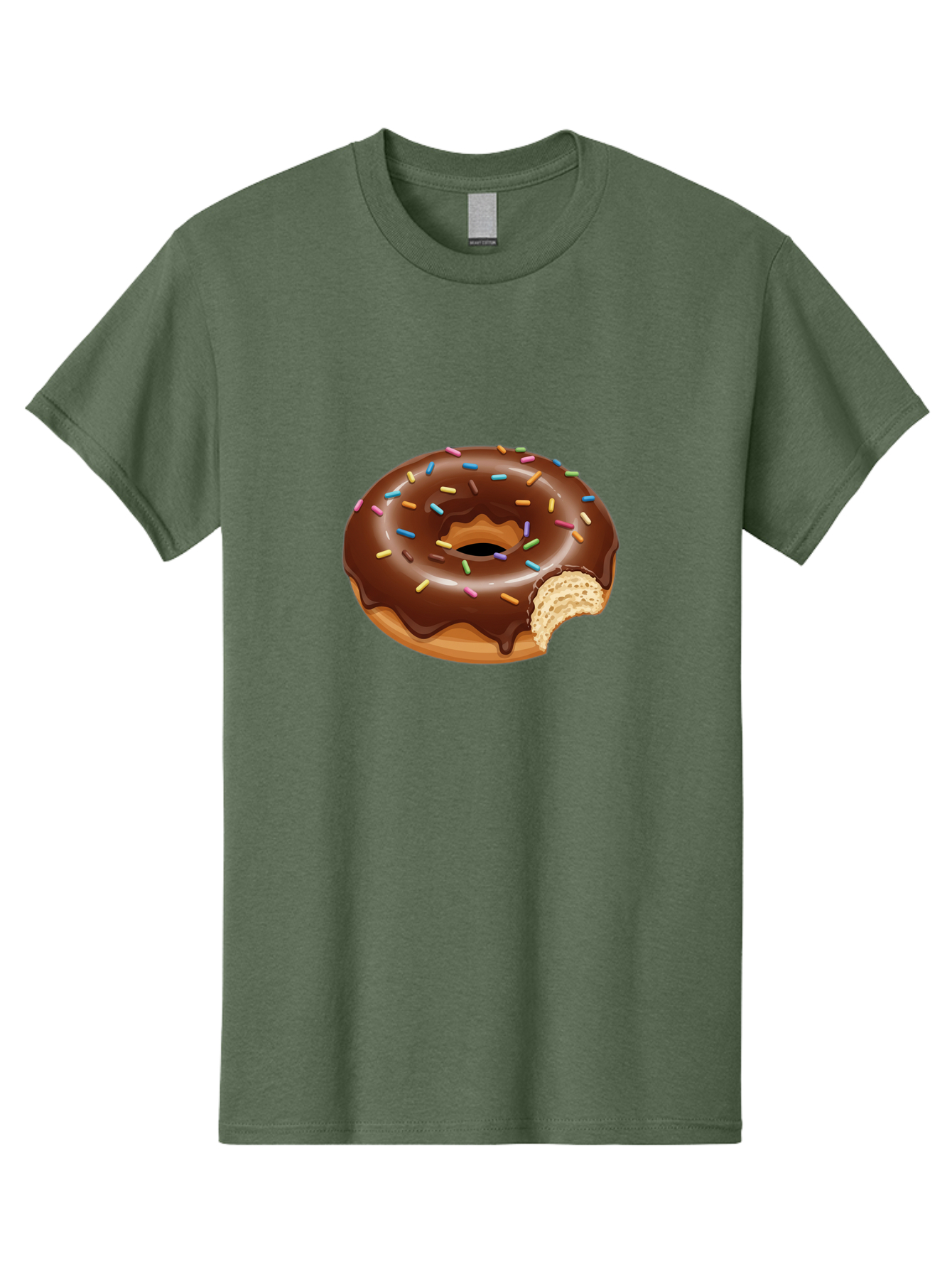 Chocolate-Donut-1 Men'S Graphic Tee, 100% Cotton, Comfortable Casual Summer Wear, Machine Washable, Chocolate Donut, Donut With Sprinkles, Bitten Donut, Sweet Treat, Dessert, Baked Goods, Colorful Sprinkles, Tasty Pastry, Delicious Donut Baa300