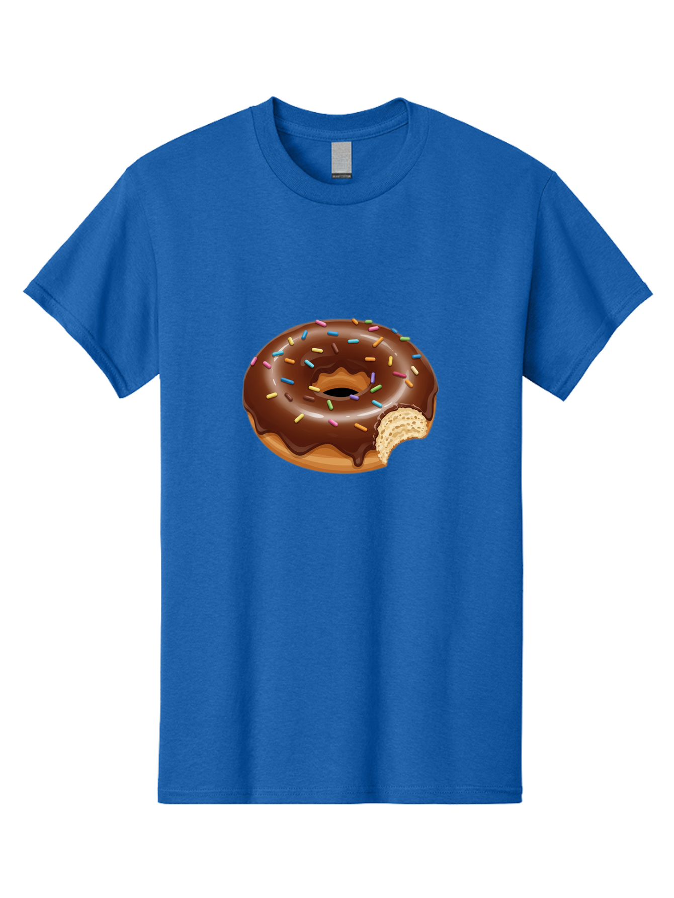 Chocolate-Donut-1 Men'S Graphic Tee, 100% Cotton, Comfortable Casual Summer Wear, Machine Washable, Chocolate Donut, Donut With Sprinkles, Bitten Donut, Sweet Treat, Dessert, Baked Goods, Colorful Sprinkles, Tasty Pastry, Delicious Donut Baa300
