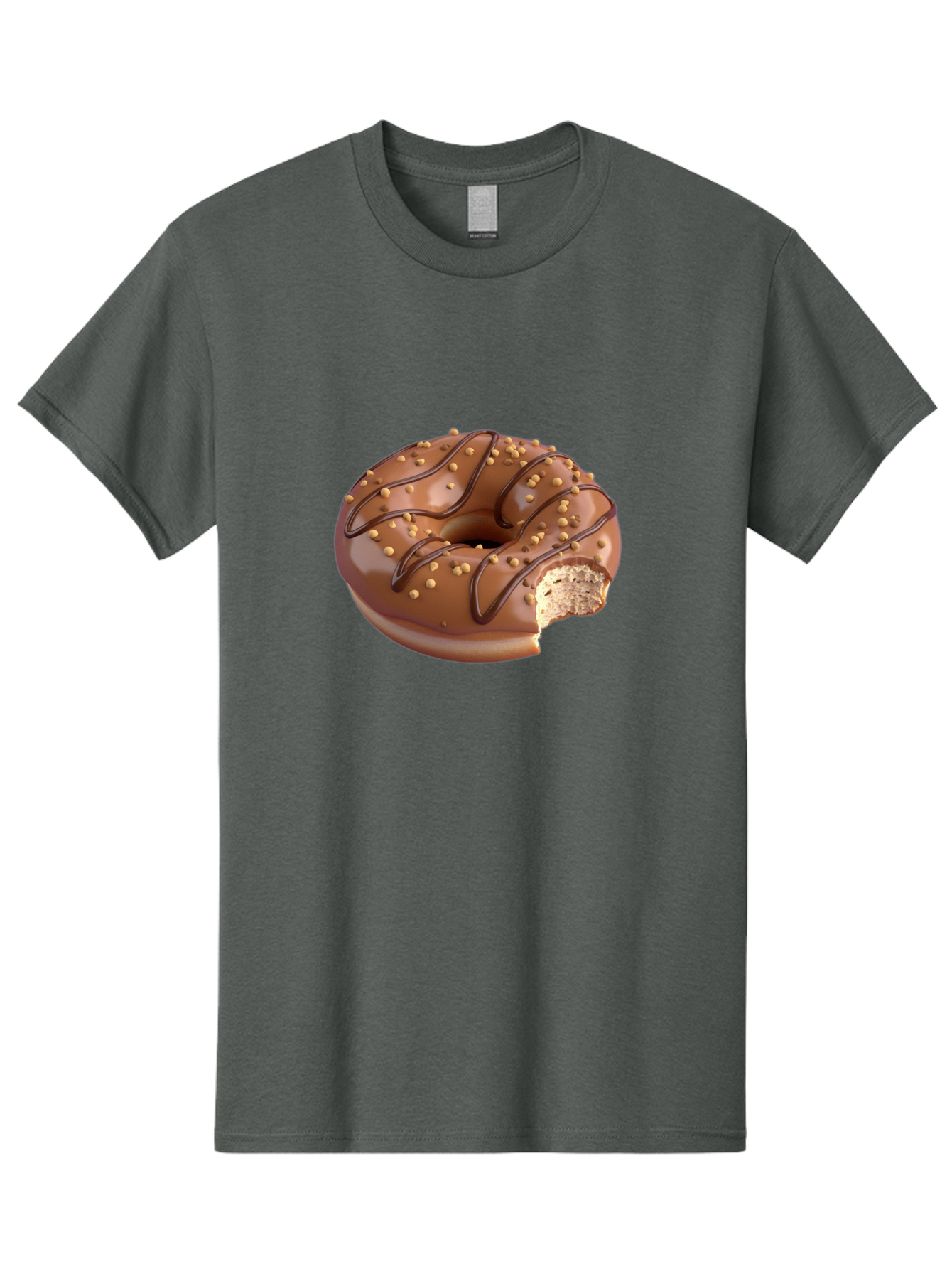 Chocolate-Donut-2 Men'S Graphic Tee, 100% Cotton, Comfortable Casual Summer Wear, Machine Washable, Chocolate Donut, Chocolate Frosting, Donut With Nuts, Chocolate Glaze, Donut With Sprinkles, Sweet Treat, Baked Goods, Doughnut Delight, Baa301