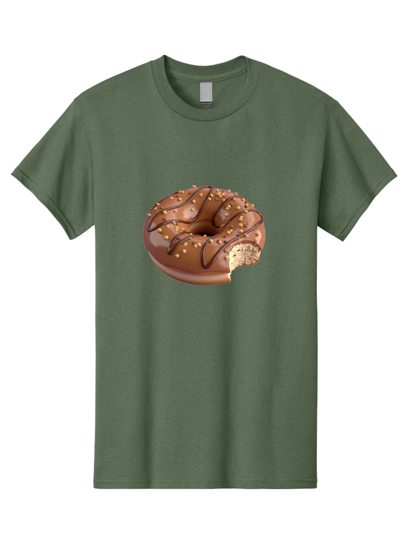 Chocolate-Donut-2 Men'S Graphic Tee, 100% Cotton, Comfortable Casual Summer Wear, Machine Washable, Chocolate Donut, Chocolate Frosting, Donut With Nuts, Chocolate Glaze, Donut With Sprinkles, Sweet Treat, Baked Goods, Doughnut Delight, Baa301