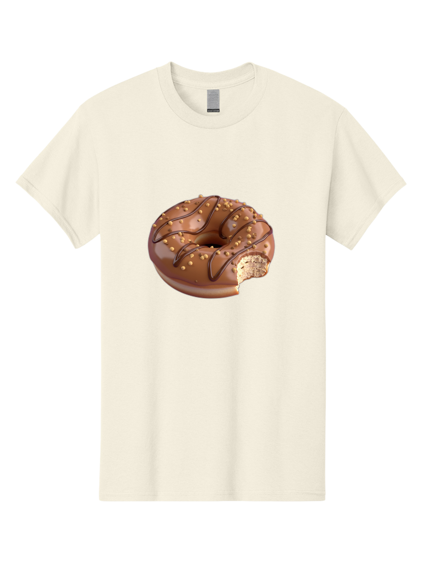 Chocolate-Donut-2 Men'S Graphic Tee, 100% Cotton, Comfortable Casual Summer Wear, Machine Washable, Chocolate Donut, Chocolate Frosting, Donut With Nuts, Chocolate Glaze, Donut With Sprinkles, Sweet Treat, Baked Goods, Doughnut Delight, Baa301