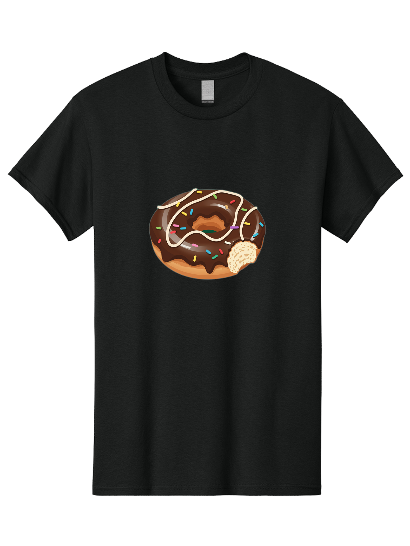 Chocolate-Donut-3 Men'S Graphic Tee, 100% Cotton, Comfortable Casual Summer Wear, Machine Washable, Chocolate Donut With Sprinkles, Sweet Treats, Donut Glaze, Colorful Sprinkles, White Icing, Tasty Desserts, Sweet Tooth, Delicious Donuts, Baa302