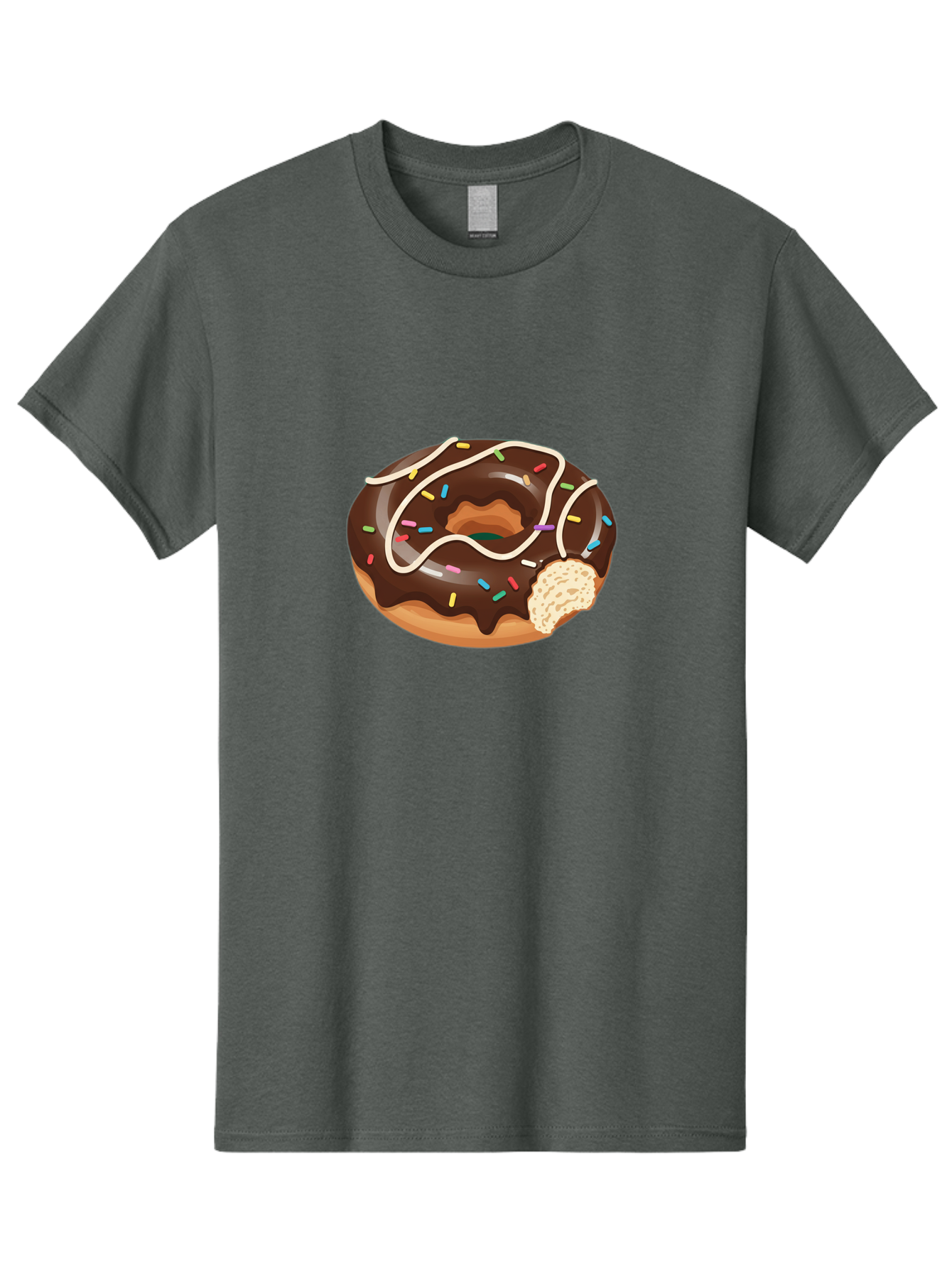 Chocolate-Donut-3 Men'S Graphic Tee, 100% Cotton, Comfortable Casual Summer Wear, Machine Washable, Chocolate Donut With Sprinkles, Sweet Treats, Donut Glaze, Colorful Sprinkles, White Icing, Tasty Desserts, Sweet Tooth, Delicious Donuts, Baa302