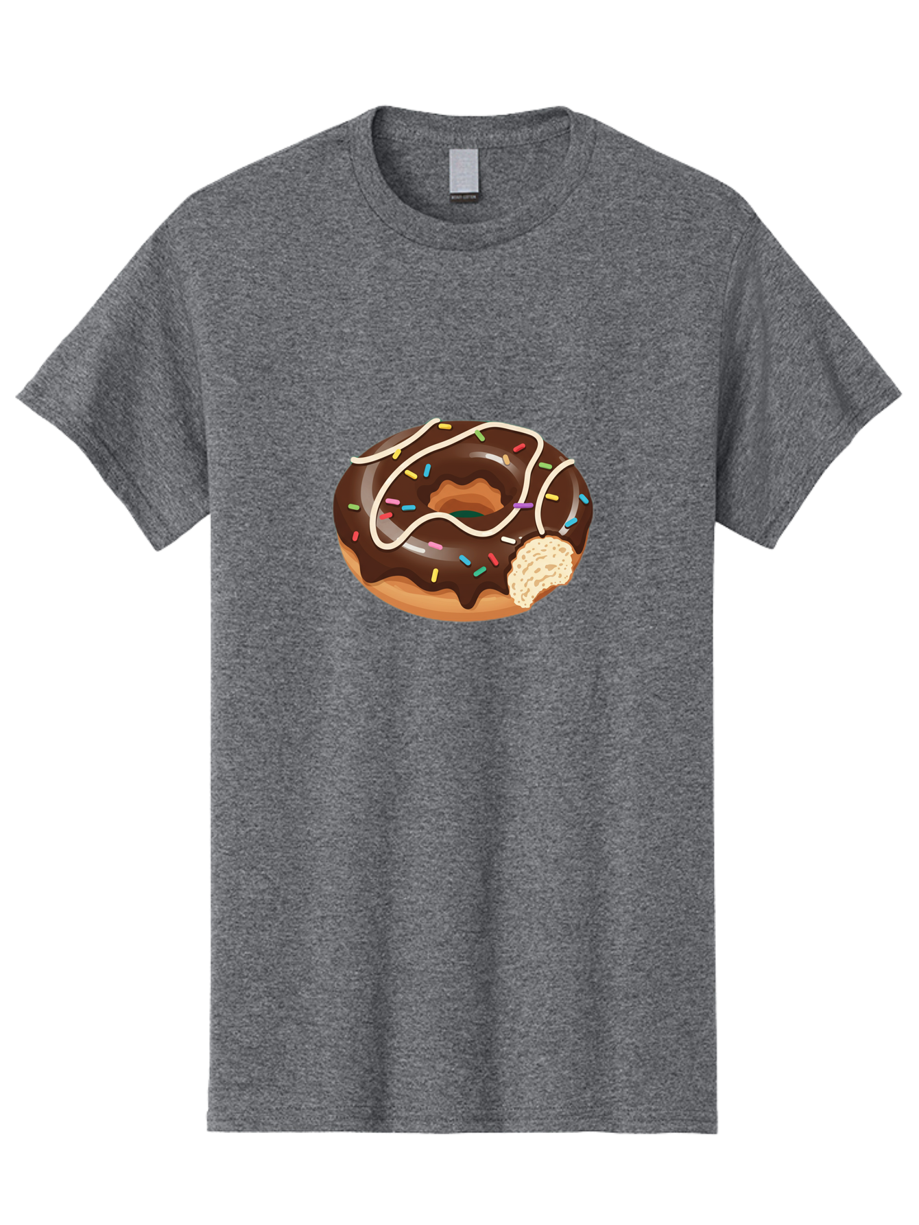 Chocolate-Donut-3 Men'S Graphic Tee, 100% Cotton, Comfortable Casual Summer Wear, Machine Washable, Chocolate Donut With Sprinkles, Sweet Treats, Donut Glaze, Colorful Sprinkles, White Icing, Tasty Desserts, Sweet Tooth, Delicious Donuts, Baa302
