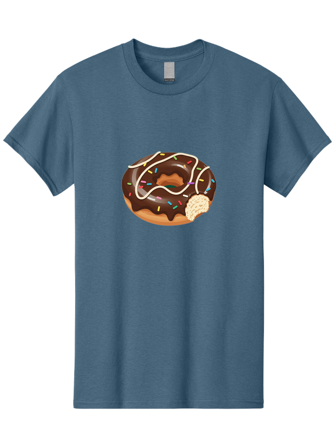 Chocolate-Donut-3 Men'S Graphic Tee, 100% Cotton, Comfortable Casual Summer Wear, Machine Washable, Chocolate Donut With Sprinkles, Sweet Treats, Donut Glaze, Colorful Sprinkles, White Icing, Tasty Desserts, Sweet Tooth, Delicious Donuts, Baa302