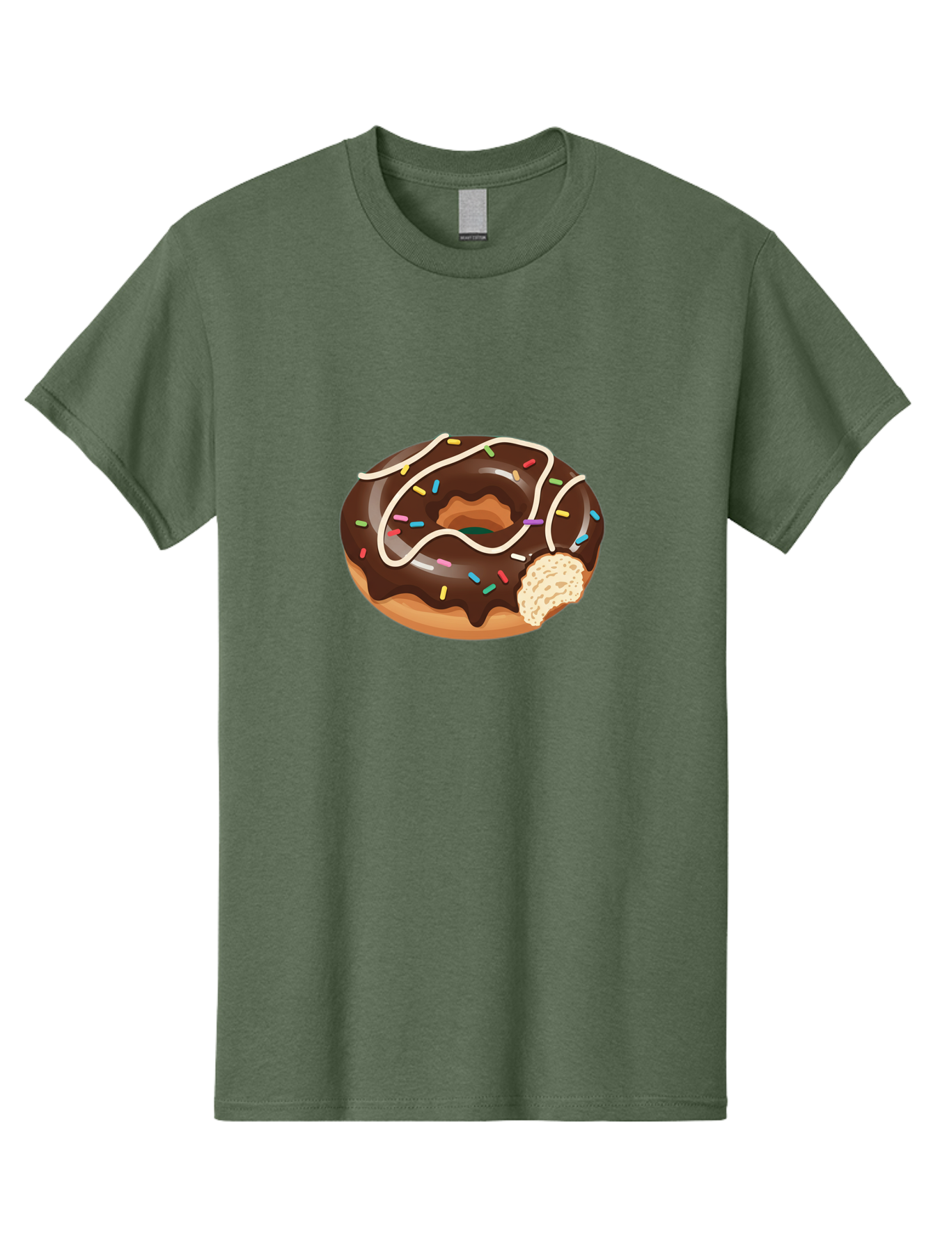 Chocolate-Donut-3 Men'S Graphic Tee, 100% Cotton, Comfortable Casual Summer Wear, Machine Washable, Chocolate Donut With Sprinkles, Sweet Treats, Donut Glaze, Colorful Sprinkles, White Icing, Tasty Desserts, Sweet Tooth, Delicious Donuts, Baa302
