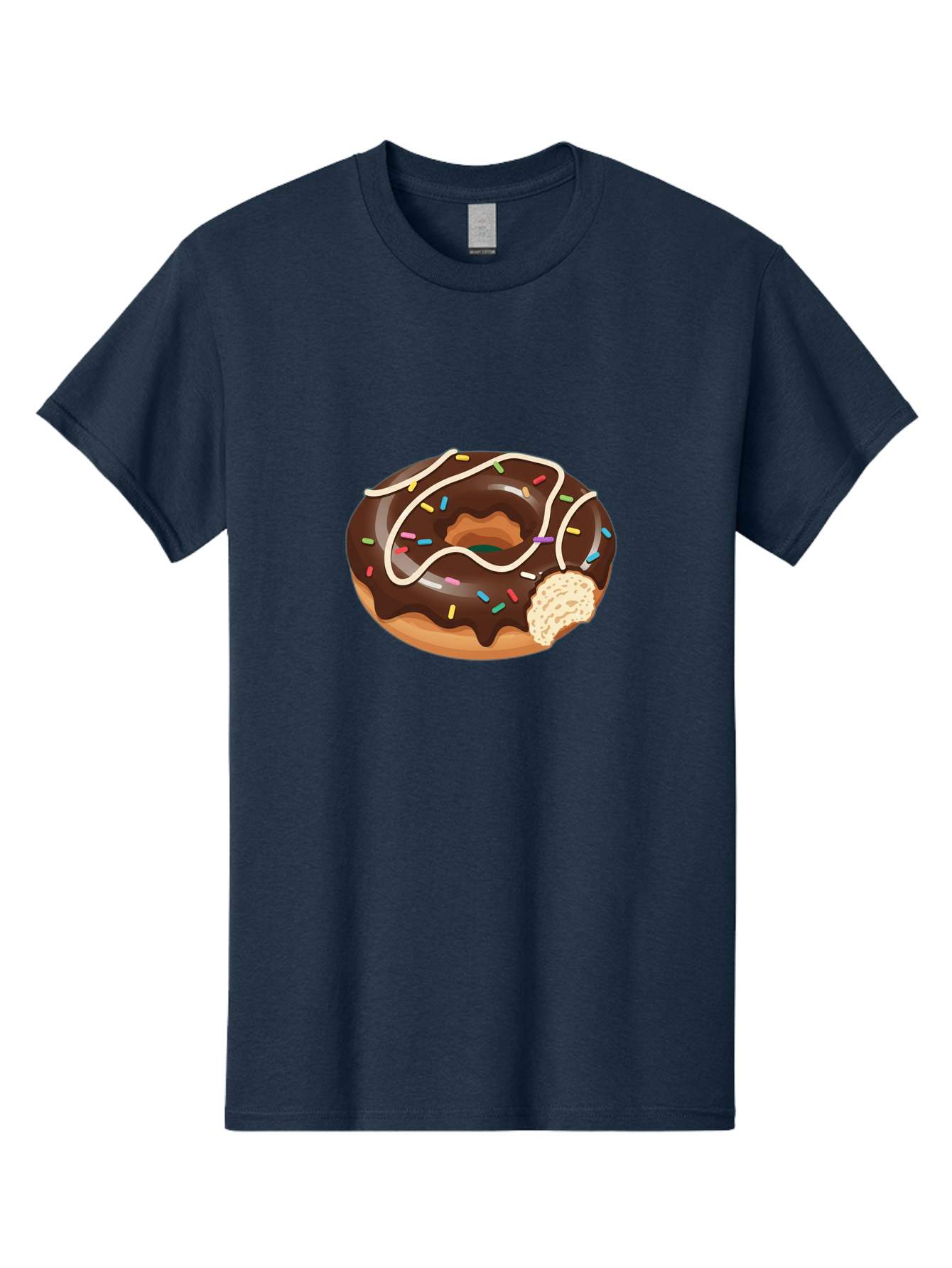 Chocolate-Donut-3 Men'S Graphic Tee, 100% Cotton, Comfortable Casual Summer Wear, Machine Washable, Chocolate Donut With Sprinkles, Sweet Treats, Donut Glaze, Colorful Sprinkles, White Icing, Tasty Desserts, Sweet Tooth, Delicious Donuts, Baa302
