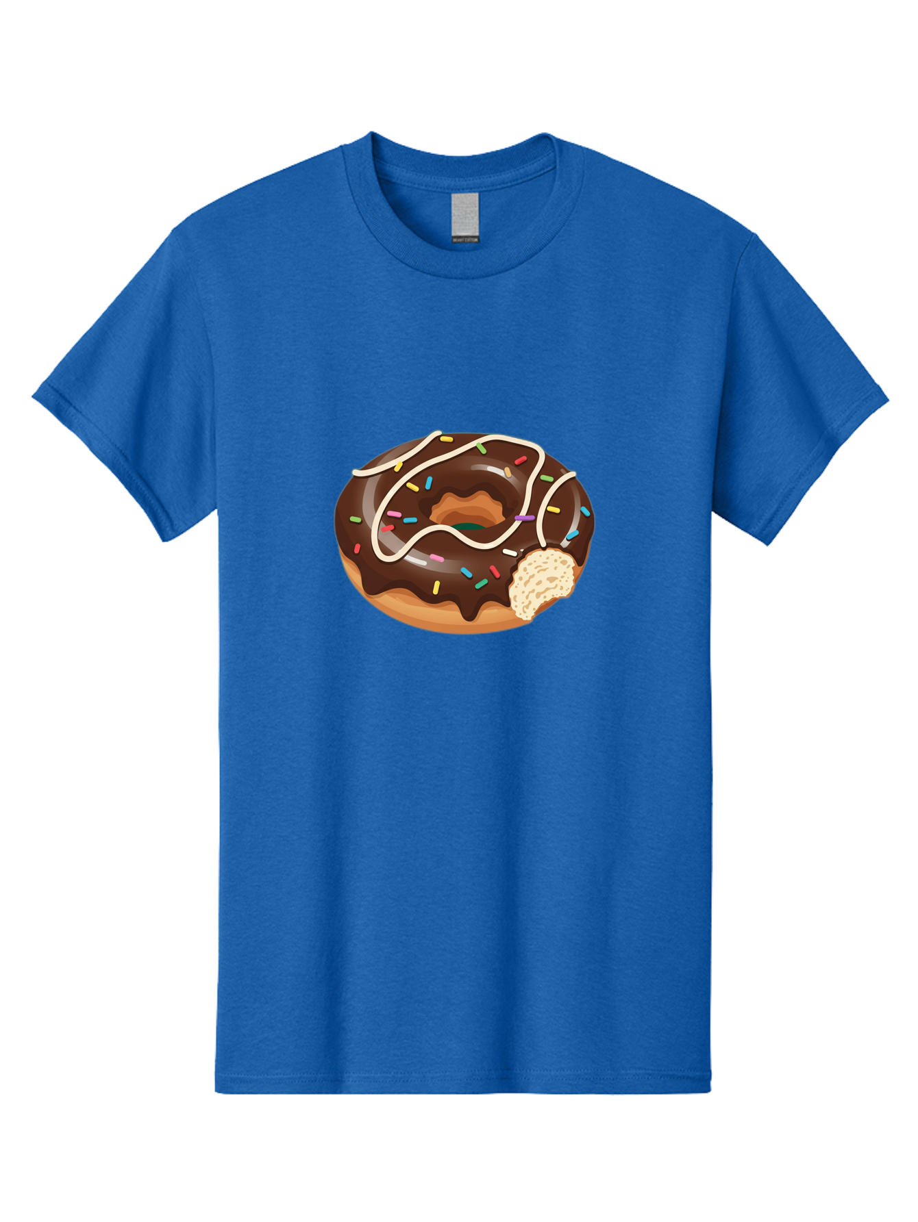 Chocolate-Donut-3 Men'S Graphic Tee, 100% Cotton, Comfortable Casual Summer Wear, Machine Washable, Chocolate Donut With Sprinkles, Sweet Treats, Donut Glaze, Colorful Sprinkles, White Icing, Tasty Desserts, Sweet Tooth, Delicious Donuts, Baa302