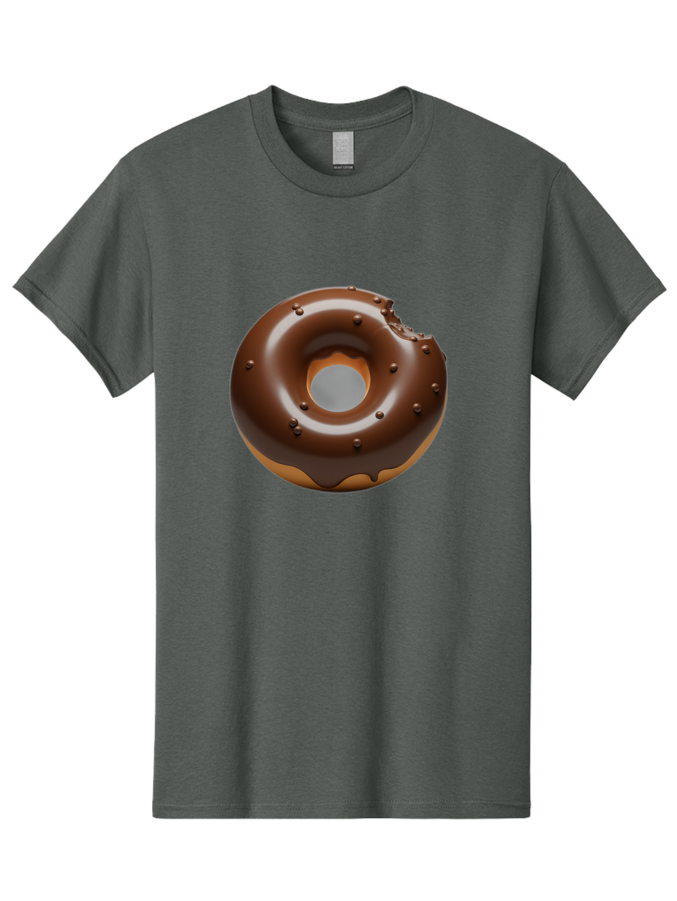 Chocolate-Donut-4 Men'S Graphic Tee, 100% Cotton, Comfortable Casual Summer Wear, Machine Washable, Chocolate Donut, Chocolate Frosting, Chocolate Sprinkles, Donut With Bite Taken, Sweet Treat, Dessert, Indulgent Snack, Tasty Pastry Baa303