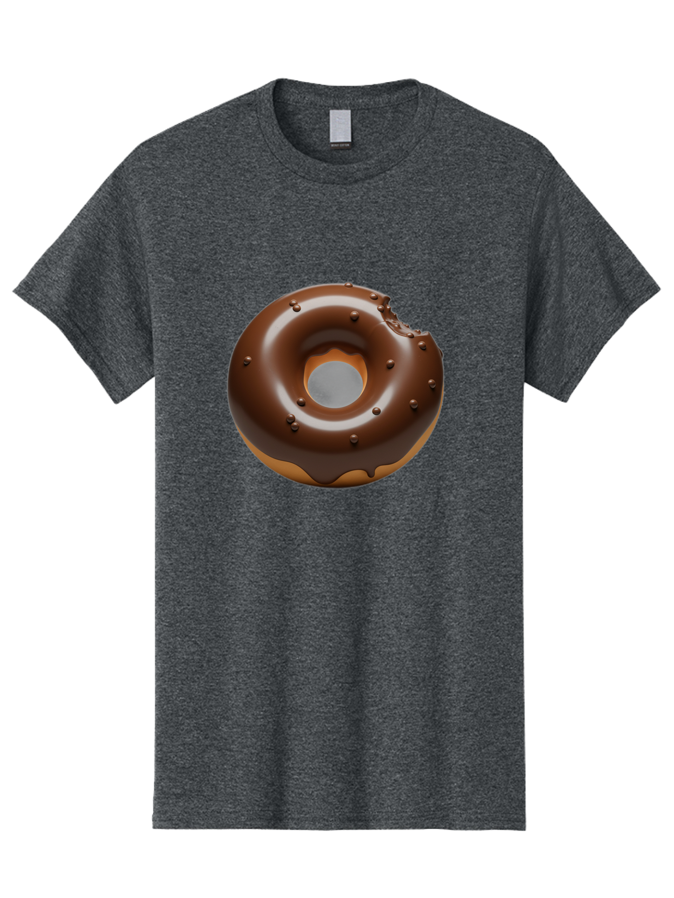 Chocolate-Donut-4 Men'S Graphic Tee, 100% Cotton, Comfortable Casual Summer Wear, Machine Washable, Chocolate Donut, Chocolate Frosting, Chocolate Sprinkles, Donut With Bite Taken, Sweet Treat, Dessert, Indulgent Snack, Tasty Pastry Baa303