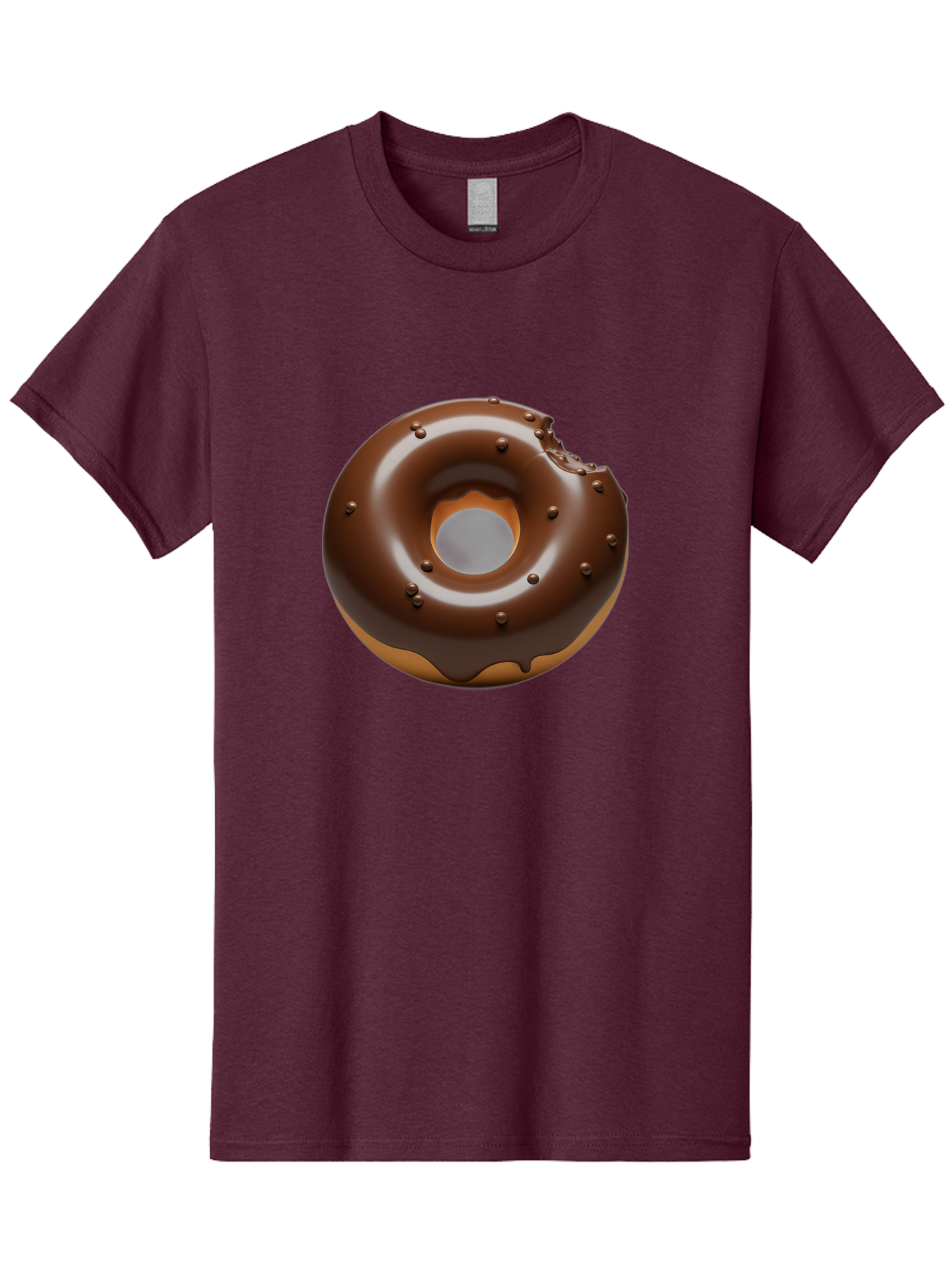Chocolate-Donut-4 Men'S Graphic Tee, 100% Cotton, Comfortable Casual Summer Wear, Machine Washable, Chocolate Donut, Chocolate Frosting, Chocolate Sprinkles, Donut With Bite Taken, Sweet Treat, Dessert, Indulgent Snack, Tasty Pastry Baa303