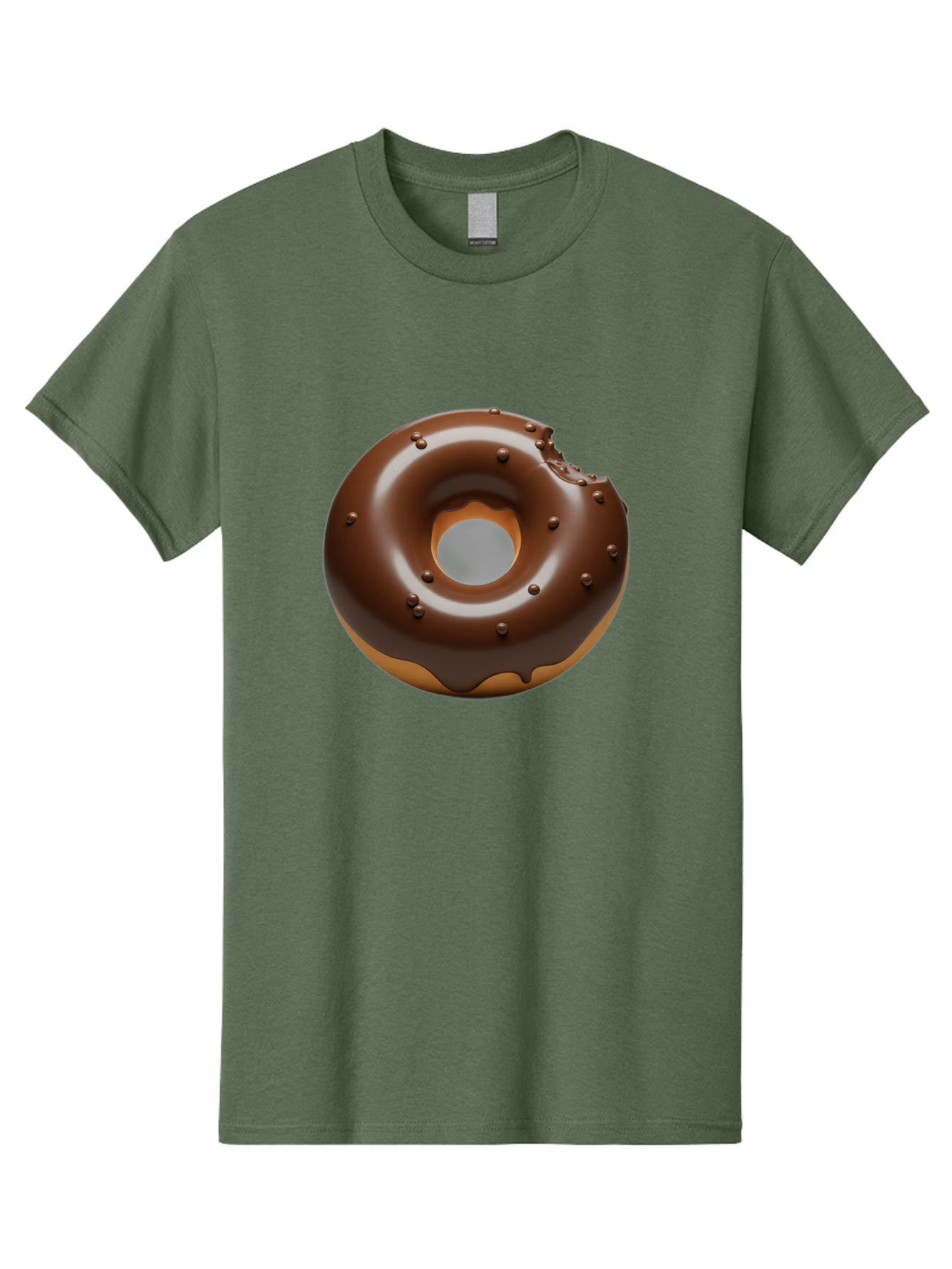 Chocolate-Donut-4 Men'S Graphic Tee, 100% Cotton, Comfortable Casual Summer Wear, Machine Washable, Chocolate Donut, Chocolate Frosting, Chocolate Sprinkles, Donut With Bite Taken, Sweet Treat, Dessert, Indulgent Snack, Tasty Pastry Baa303