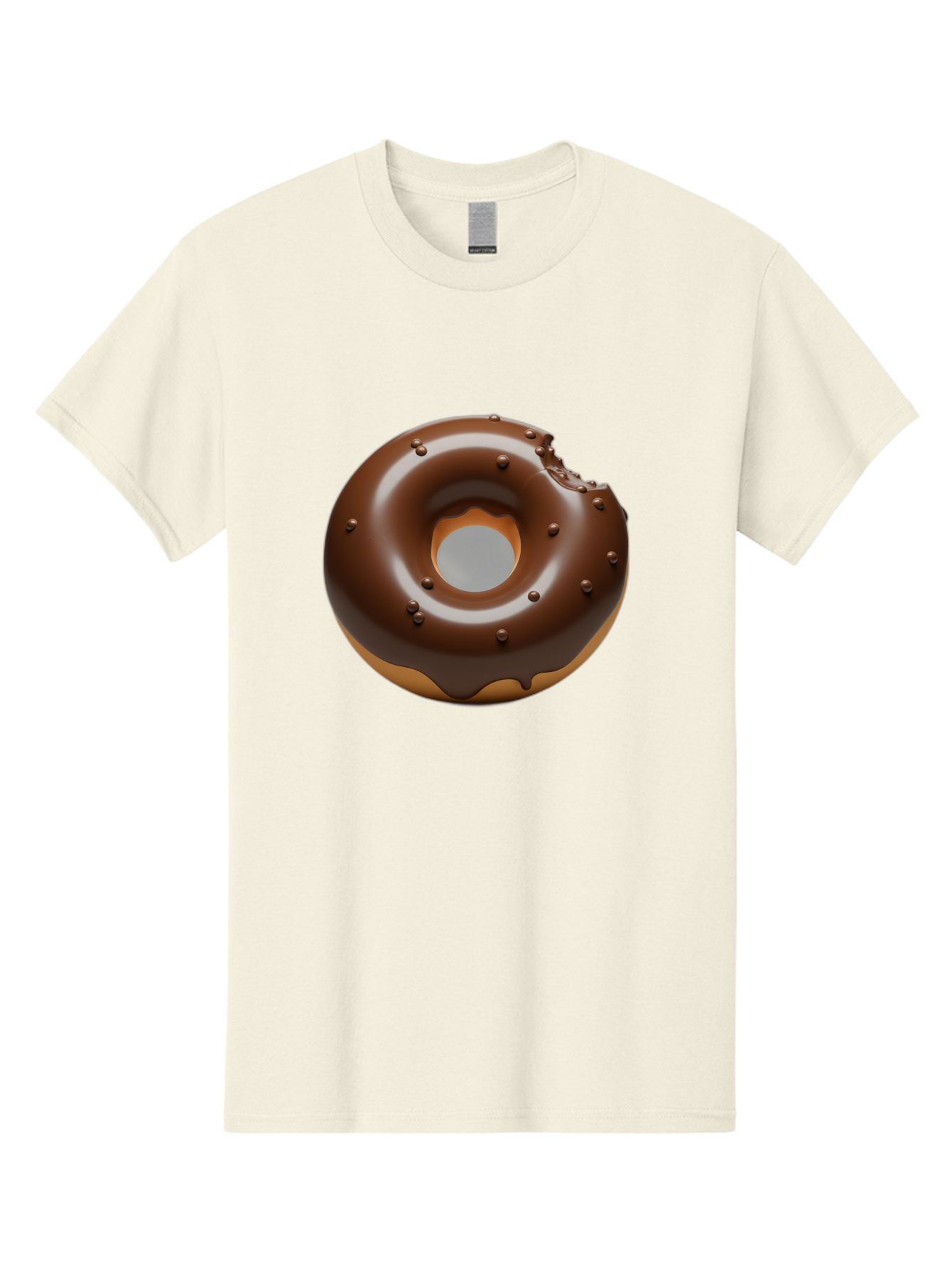 Chocolate-Donut-4 Men'S Graphic Tee, 100% Cotton, Comfortable Casual Summer Wear, Machine Washable, Chocolate Donut, Chocolate Frosting, Chocolate Sprinkles, Donut With Bite Taken, Sweet Treat, Dessert, Indulgent Snack, Tasty Pastry Baa303