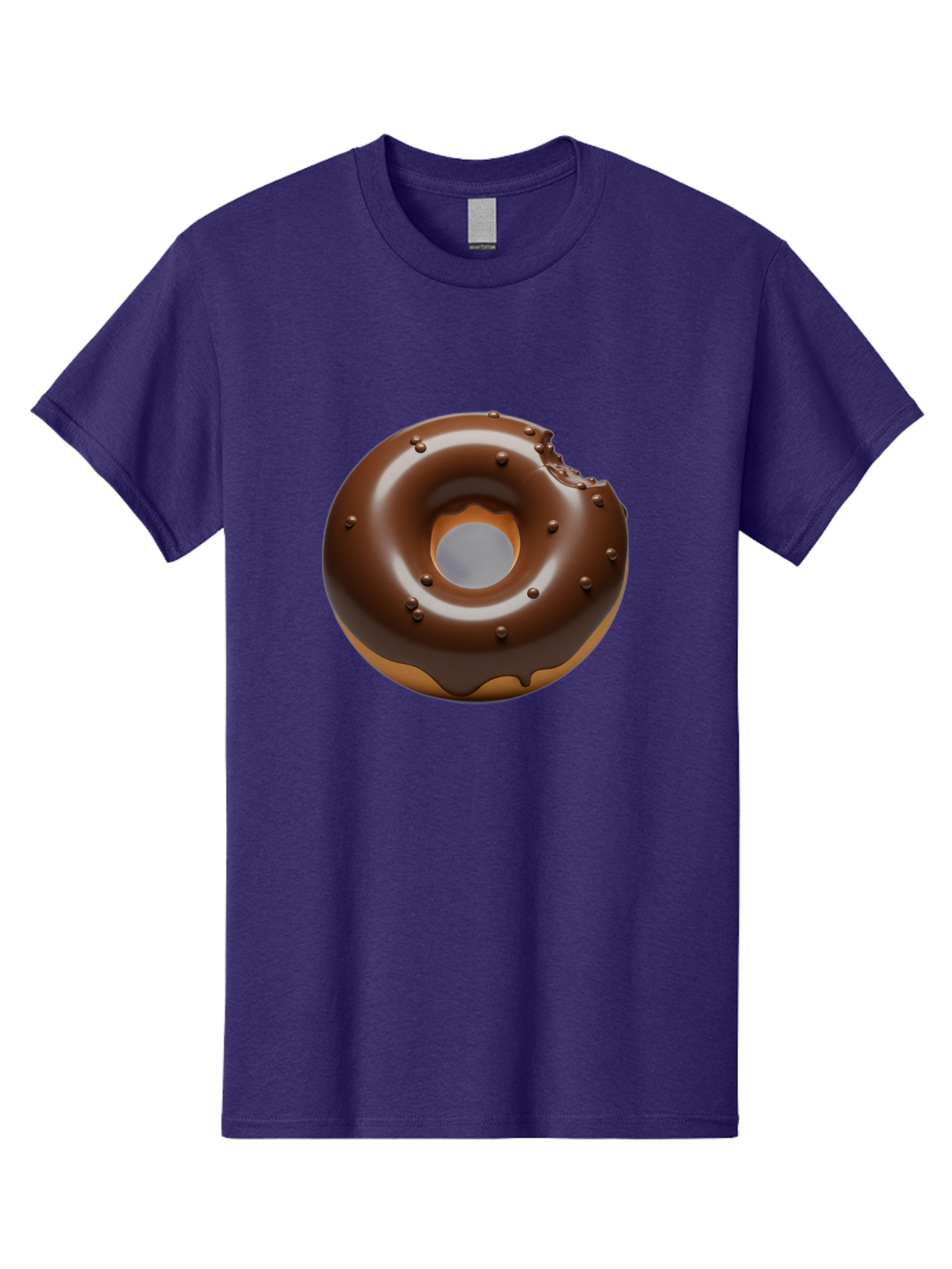 Chocolate-Donut-4 Men'S Graphic Tee, 100% Cotton, Comfortable Casual Summer Wear, Machine Washable, Chocolate Donut, Chocolate Frosting, Chocolate Sprinkles, Donut With Bite Taken, Sweet Treat, Dessert, Indulgent Snack, Tasty Pastry Baa303