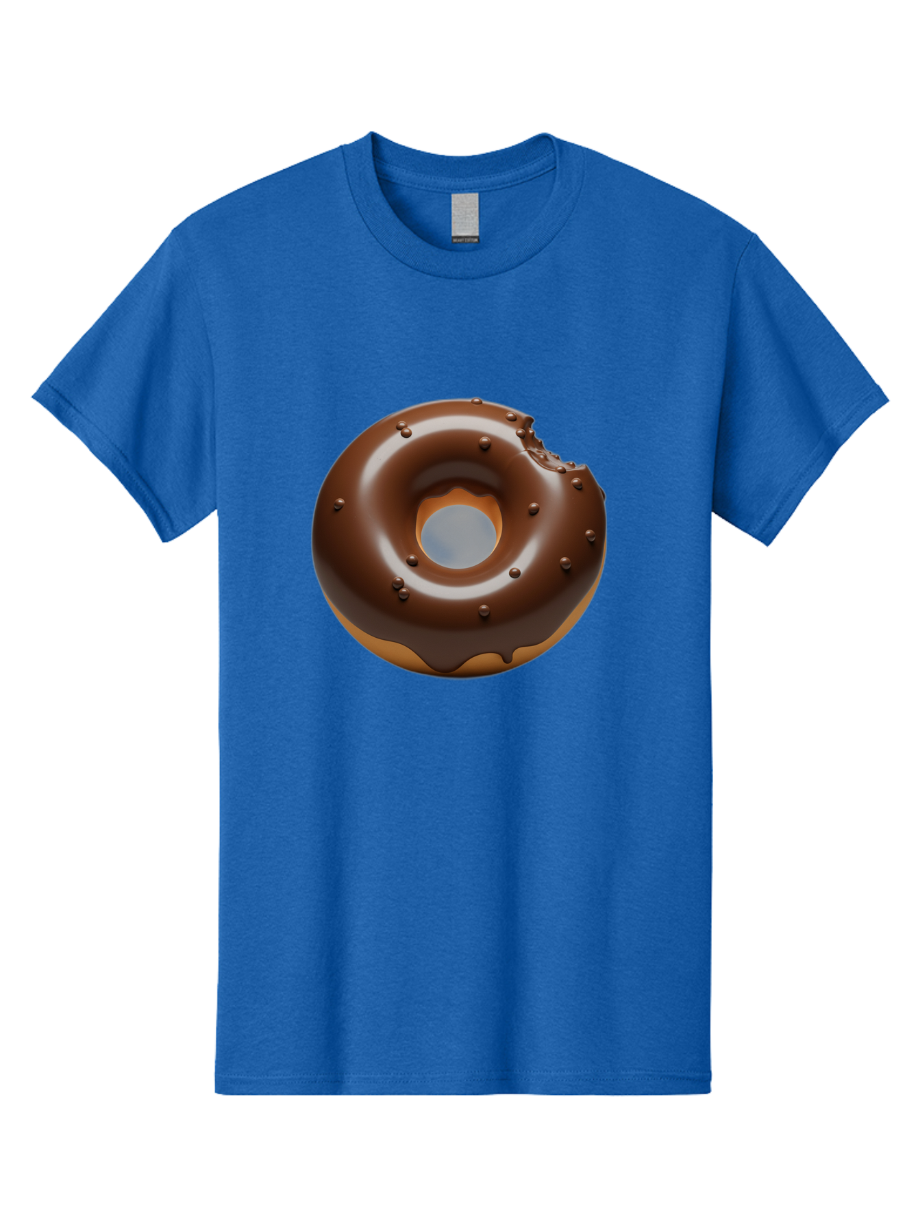 Chocolate-Donut-4 Men'S Graphic Tee, 100% Cotton, Comfortable Casual Summer Wear, Machine Washable, Chocolate Donut, Chocolate Frosting, Chocolate Sprinkles, Donut With Bite Taken, Sweet Treat, Dessert, Indulgent Snack, Tasty Pastry Baa303
