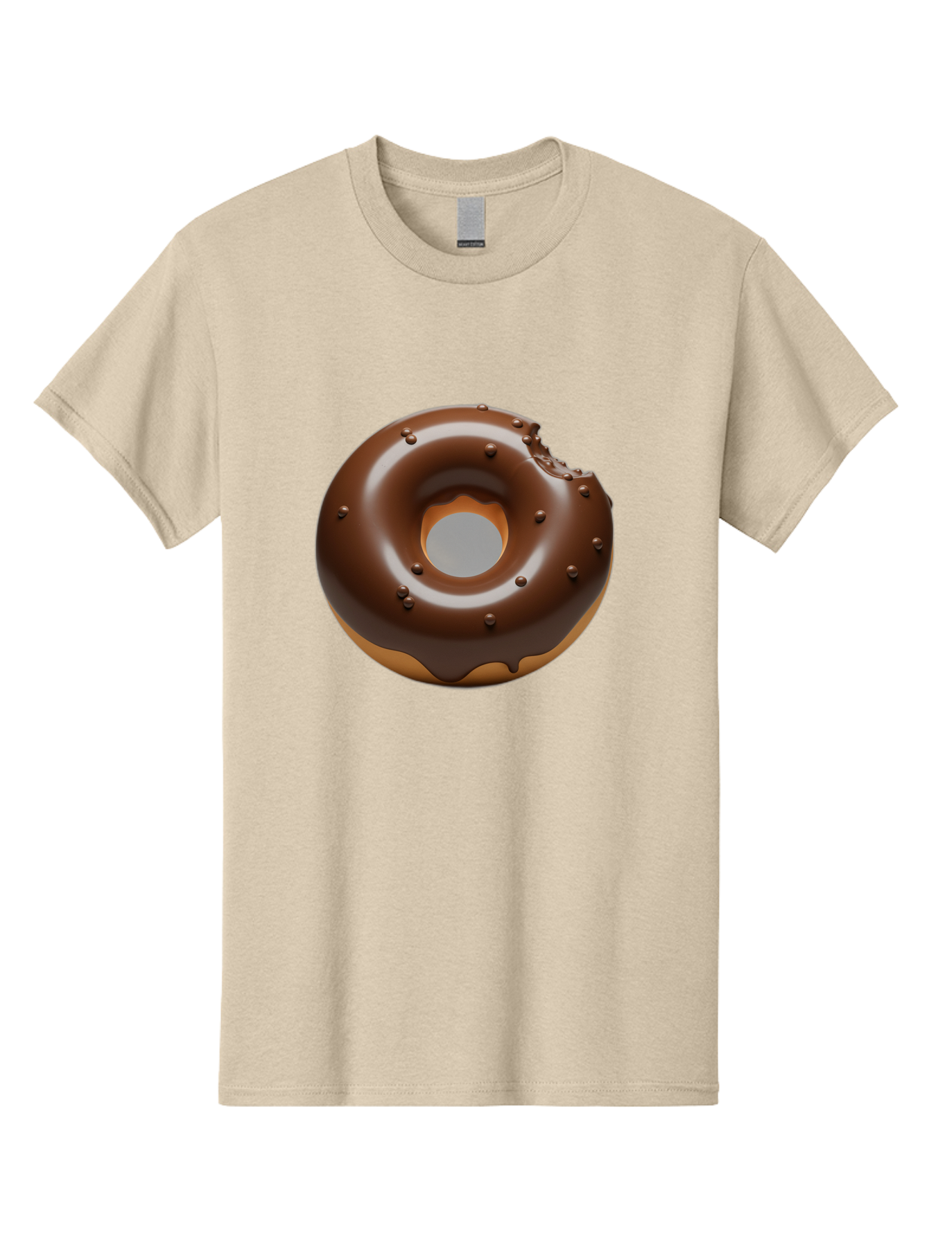 Chocolate-Donut-4 Men'S Graphic Tee, 100% Cotton, Comfortable Casual Summer Wear, Machine Washable, Chocolate Donut, Chocolate Frosting, Chocolate Sprinkles, Donut With Bite Taken, Sweet Treat, Dessert, Indulgent Snack, Tasty Pastry Baa303