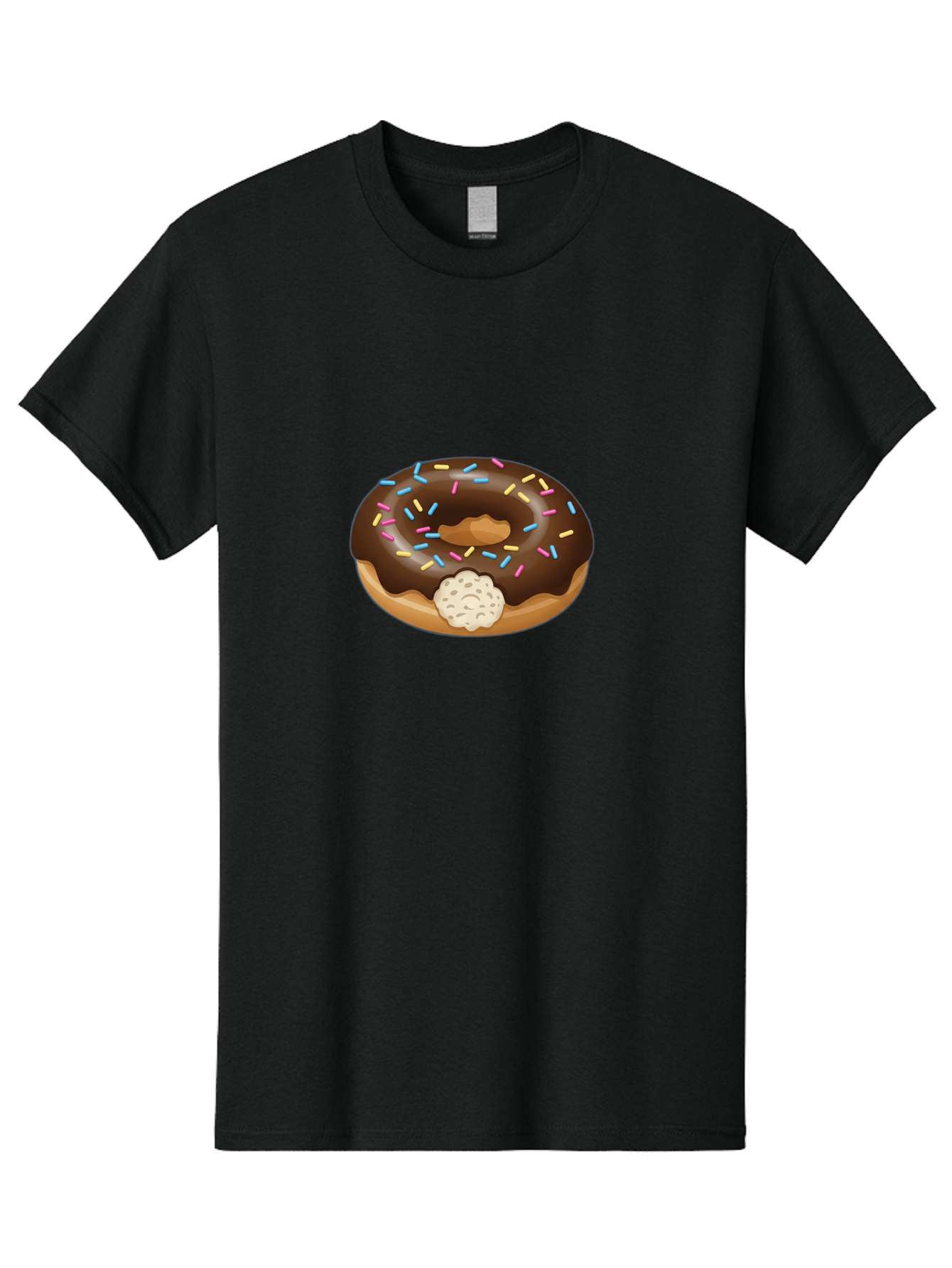 Chocolate-Donut-6 Men'S Graphic Tee, 100% Cotton, Comfortable Casual Summer Wear, Machine Washable, Chocolate Donut, Donut With Sprinkles, Sweet Treat, Baked Goods, Colorful Sprinkles, Chocolate Frosting, Donut With Filling Baa305