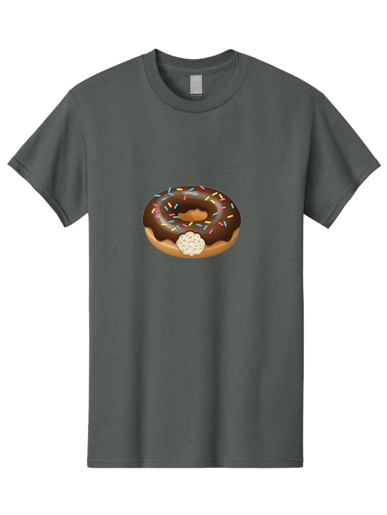 Chocolate-Donut-6 Men'S Graphic Tee, 100% Cotton, Comfortable Casual Summer Wear, Machine Washable, Chocolate Donut, Donut With Sprinkles, Sweet Treat, Baked Goods, Colorful Sprinkles, Chocolate Frosting, Donut With Filling Baa305