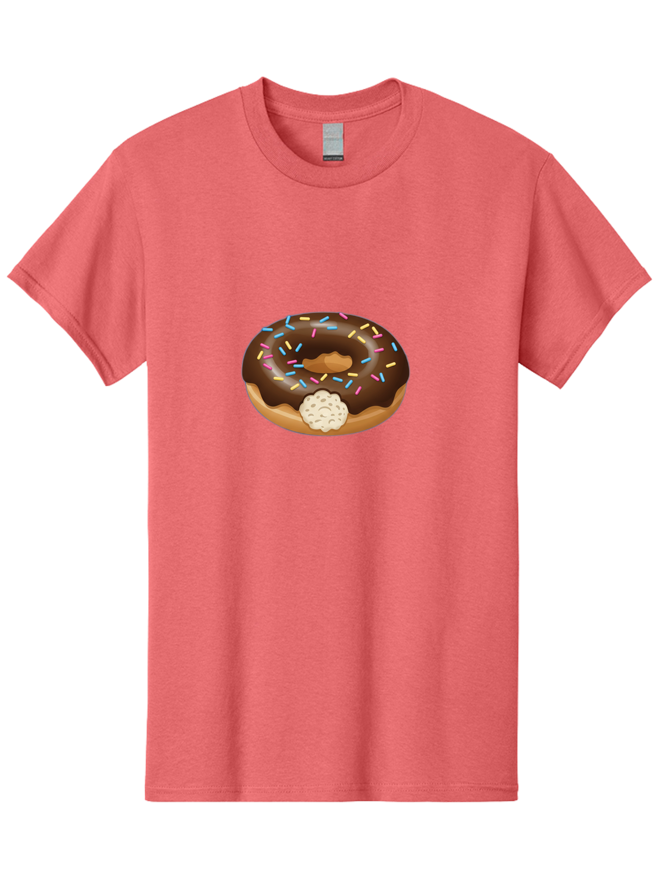 Chocolate-Donut-6 Men'S Graphic Tee, 100% Cotton, Comfortable Casual Summer Wear, Machine Washable, Chocolate Donut, Donut With Sprinkles, Sweet Treat, Baked Goods, Colorful Sprinkles, Chocolate Frosting, Donut With Filling Baa305