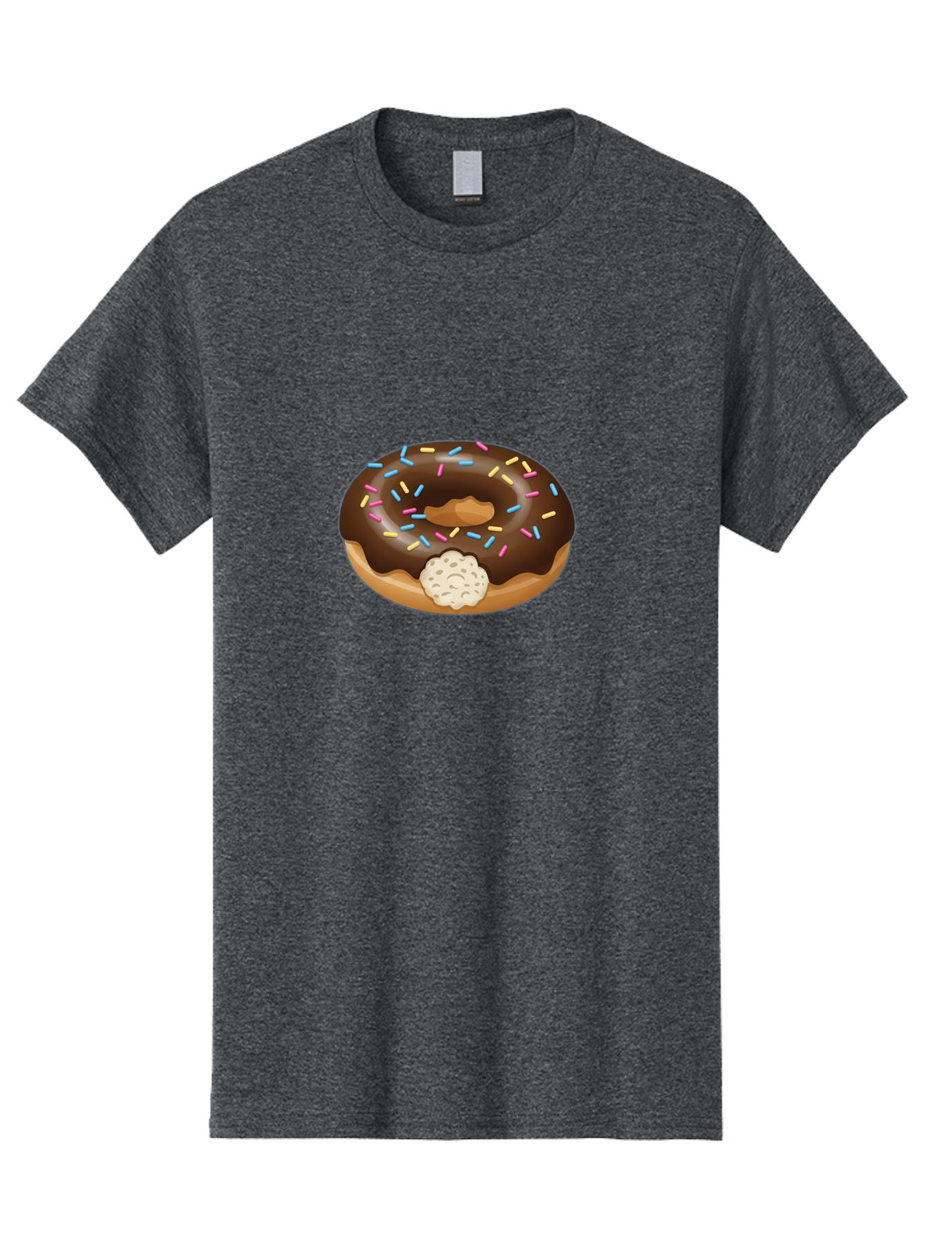 Chocolate-Donut-6 Men'S Graphic Tee, 100% Cotton, Comfortable Casual Summer Wear, Machine Washable, Chocolate Donut, Donut With Sprinkles, Sweet Treat, Baked Goods, Colorful Sprinkles, Chocolate Frosting, Donut With Filling Baa305