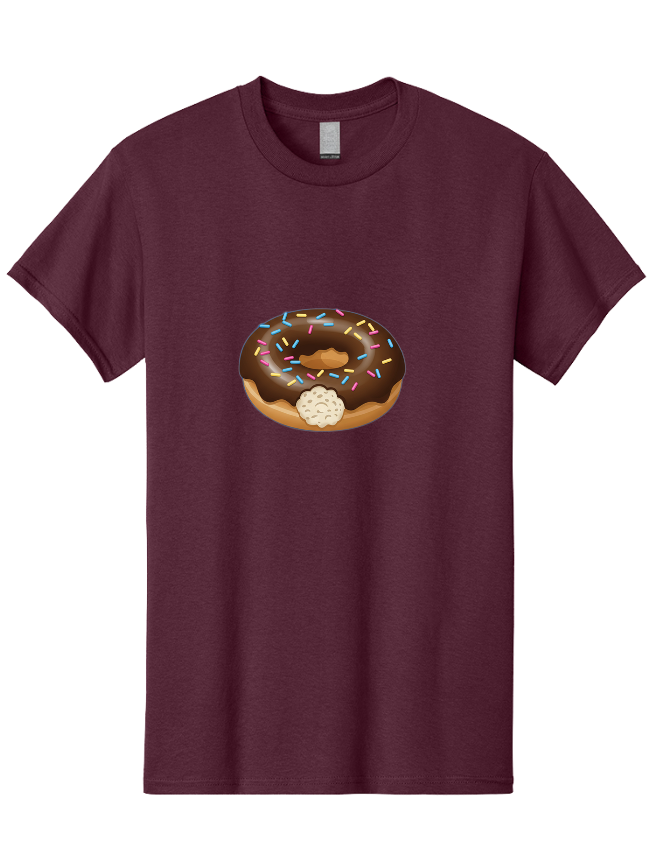 Chocolate-Donut-6 Men'S Graphic Tee, 100% Cotton, Comfortable Casual Summer Wear, Machine Washable, Chocolate Donut, Donut With Sprinkles, Sweet Treat, Baked Goods, Colorful Sprinkles, Chocolate Frosting, Donut With Filling Baa305