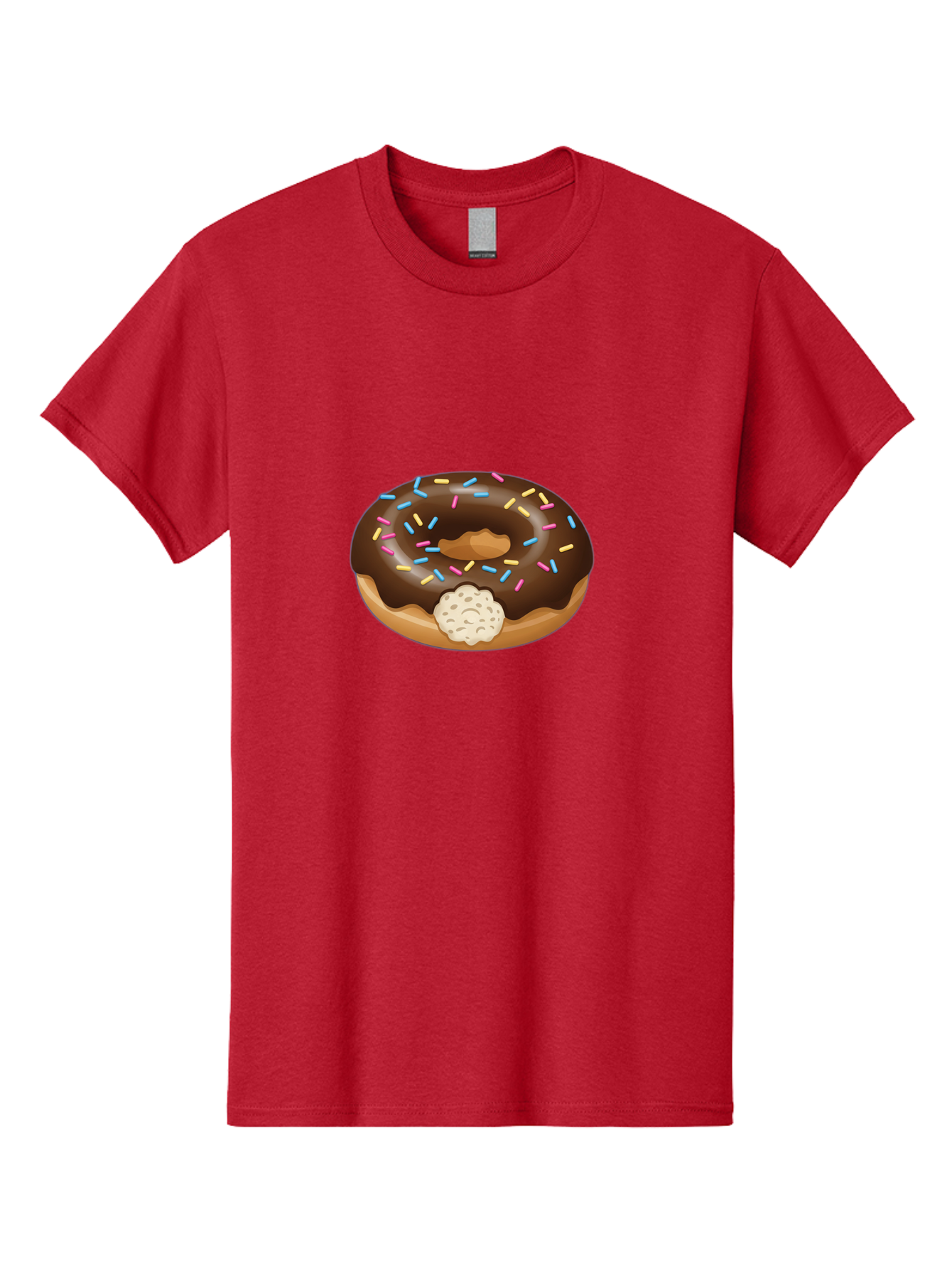 Chocolate-Donut-6 Men'S Graphic Tee, 100% Cotton, Comfortable Casual Summer Wear, Machine Washable, Chocolate Donut, Donut With Sprinkles, Sweet Treat, Baked Goods, Colorful Sprinkles, Chocolate Frosting, Donut With Filling Baa305