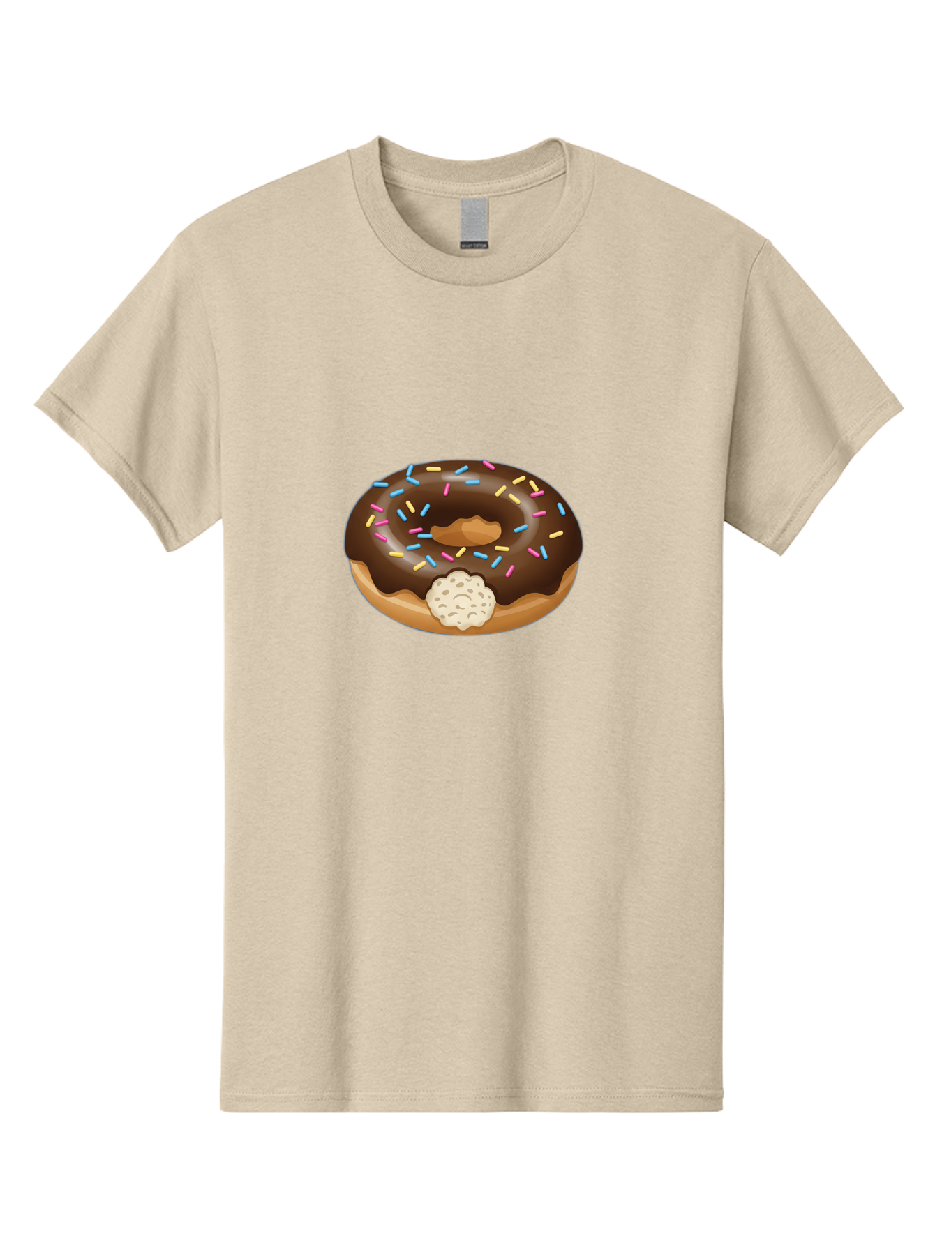 Chocolate-Donut-6 Men'S Graphic Tee, 100% Cotton, Comfortable Casual Summer Wear, Machine Washable, Chocolate Donut, Donut With Sprinkles, Sweet Treat, Baked Goods, Colorful Sprinkles, Chocolate Frosting, Donut With Filling Baa305