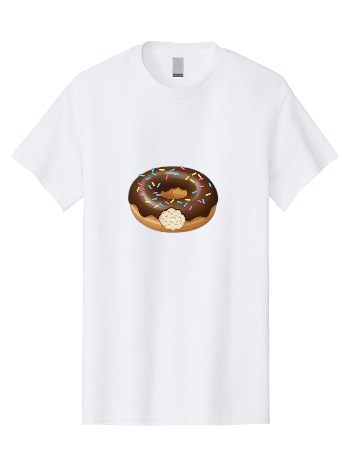 Chocolate-Donut-6 Men'S Graphic Tee, 100% Cotton, Comfortable Casual Summer Wear, Machine Washable, Chocolate Donut, Donut With Sprinkles, Sweet Treat, Baked Goods, Colorful Sprinkles, Chocolate Frosting, Donut With Filling Baa305